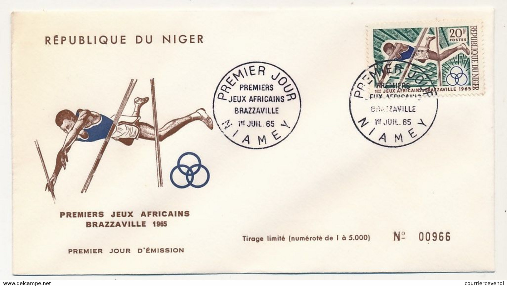 NIGER - 4 Enveloppes FDC - Premiers Jeux Africains De Brazzaville - NIAMEY - 1er Juillet 1965 - Níger (1960-...)