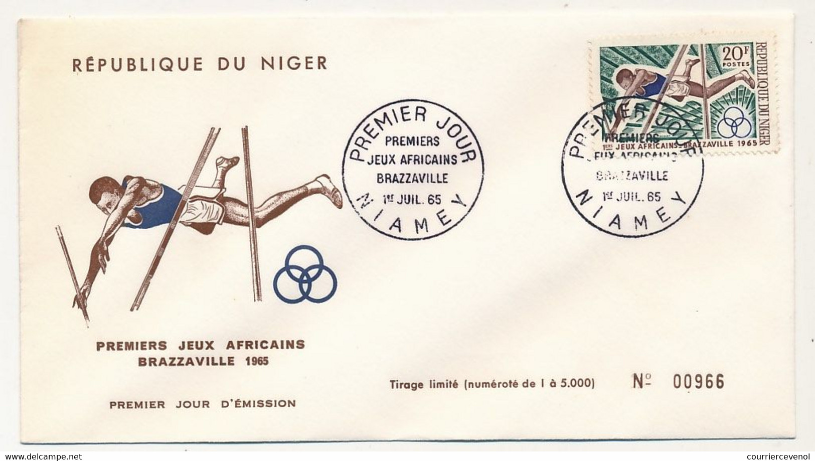 NIGER - 4 Enveloppes FDC - Premiers Jeux Africains De Brazzaville - NIAMEY - 1er Juillet 1965 - Niger (1960-...)