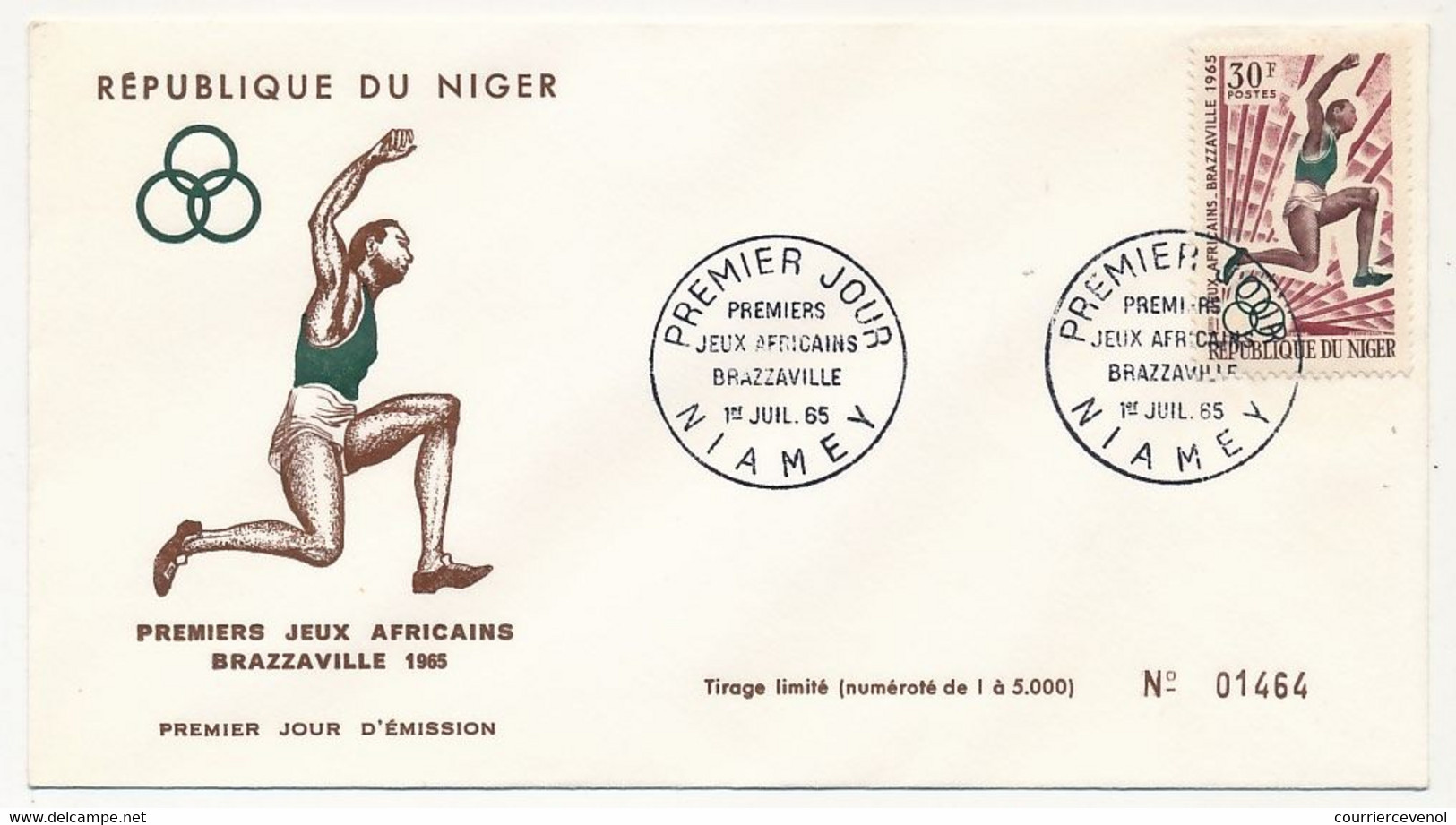 NIGER - 4 Enveloppes FDC - Premiers Jeux Africains De Brazzaville - NIAMEY - 1er Juillet 1965 - Níger (1960-...)