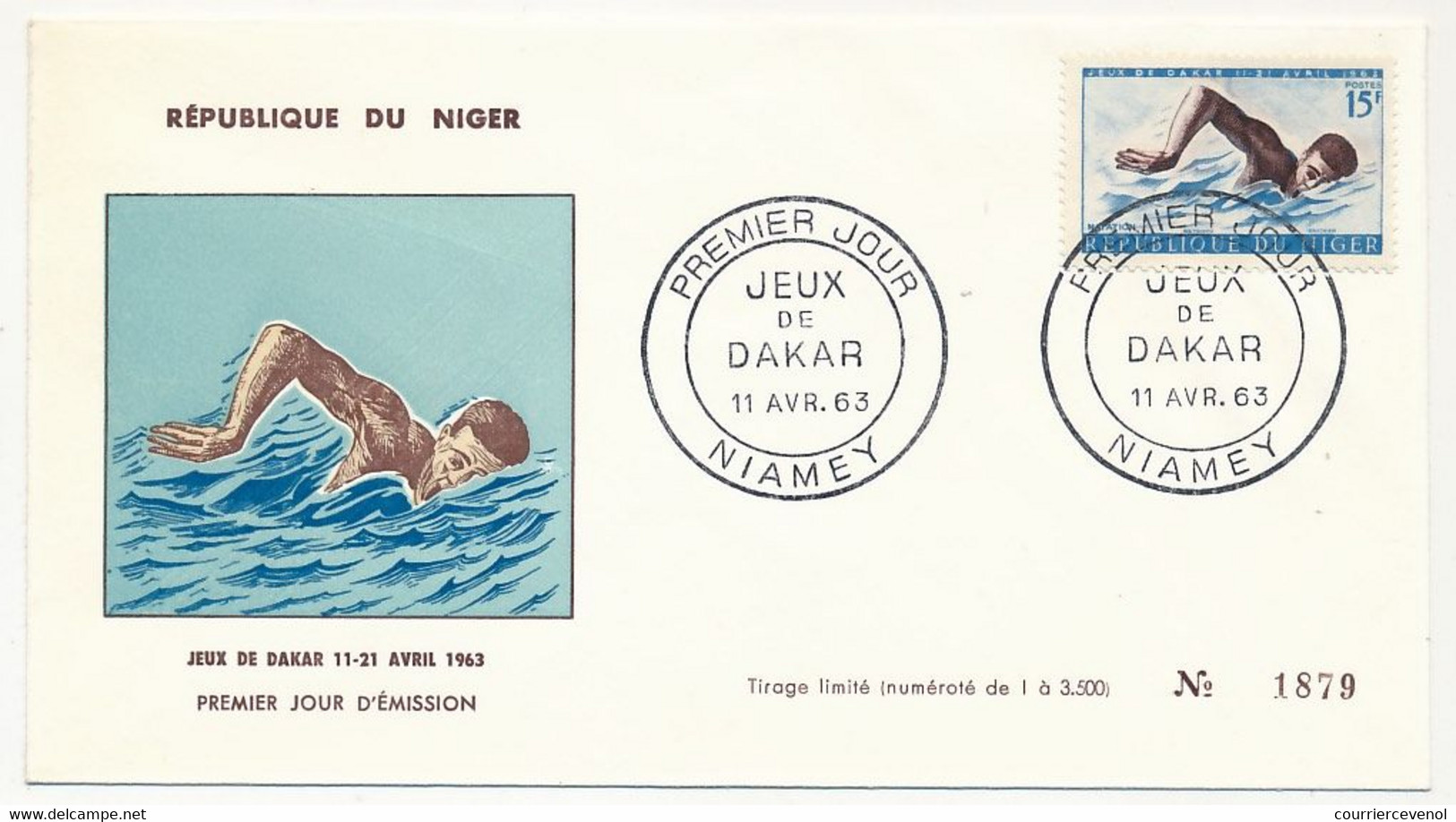 NIGER - 4 Enveloppes FDC - 2 Séries "JEUX DE DAKAR" - NIAMEY - 11 Avril 1963 - Sonstige & Ohne Zuordnung