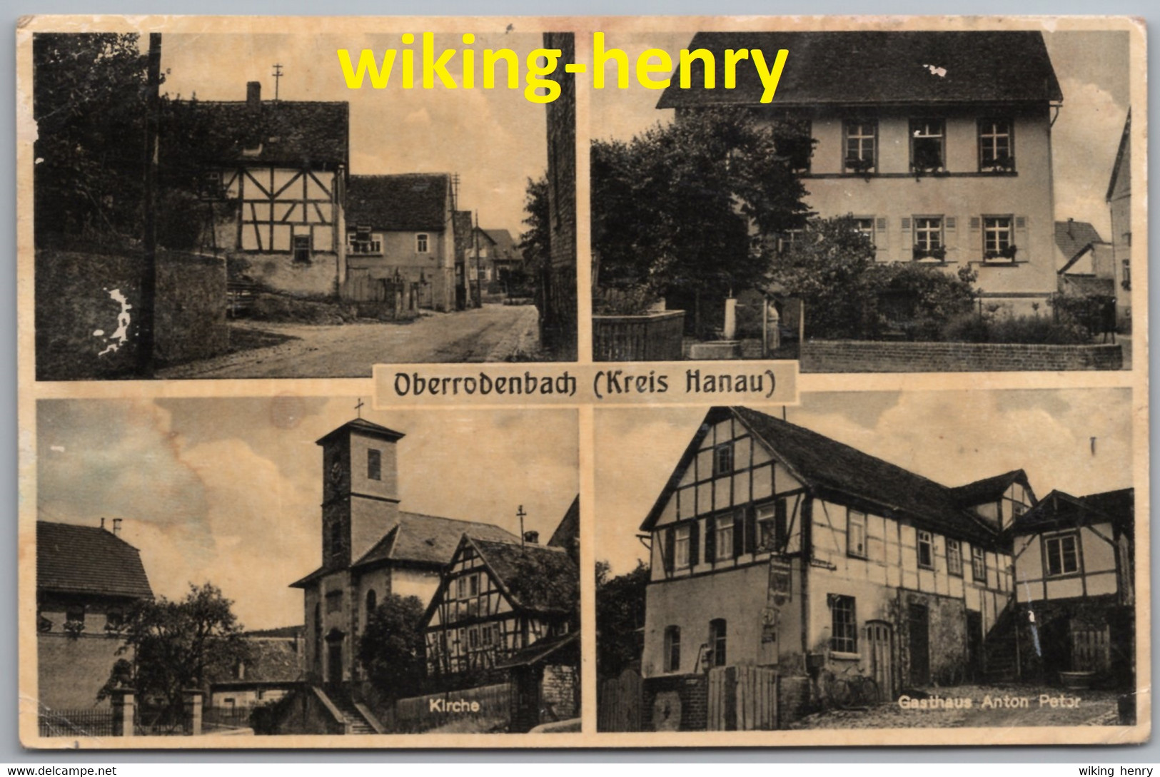 Rodenbach Oberrodenbach - S/w Mehrbildkarte 1   Mit Gasthaus Anton Peter Und Kirche - Main - Kinzig Kreis
