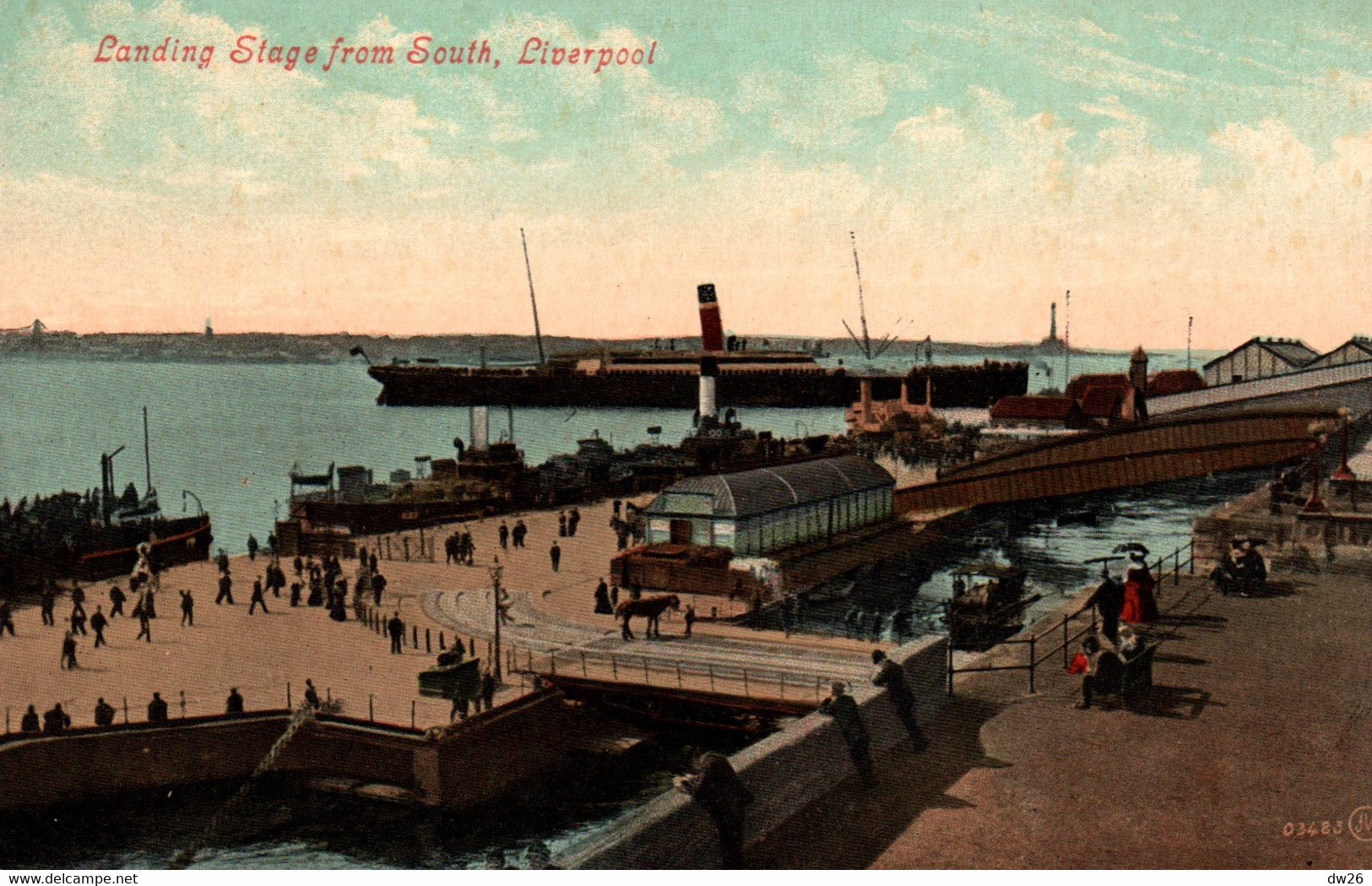 Landing Stage From South - Liverpool - Valentine's Series - Non Circulated Post Card - Liverpool