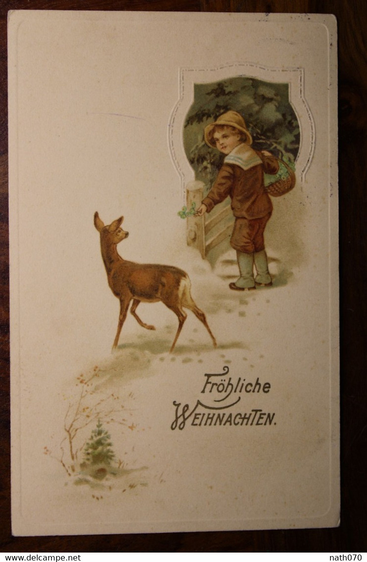 AK CPA 1916 Tiere Litho Fröhliche Weihnachten Blume Pflanzen Gänseblümchen Fleurs Printemps Ettelbrück Luxemburg Noel - Altri & Non Classificati