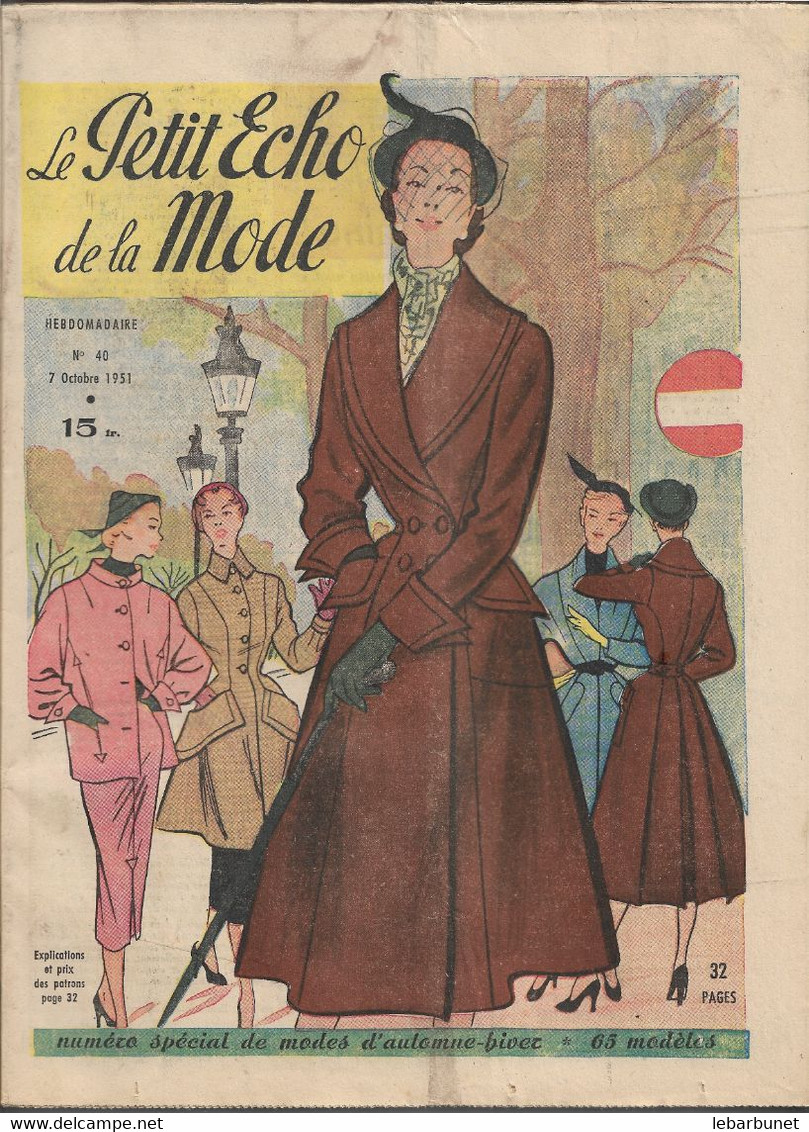 5 Revues De Mode 1951 Le Petit Echo De La Mode N° 36 - 38 - 40 - 44 - 45 - Moda