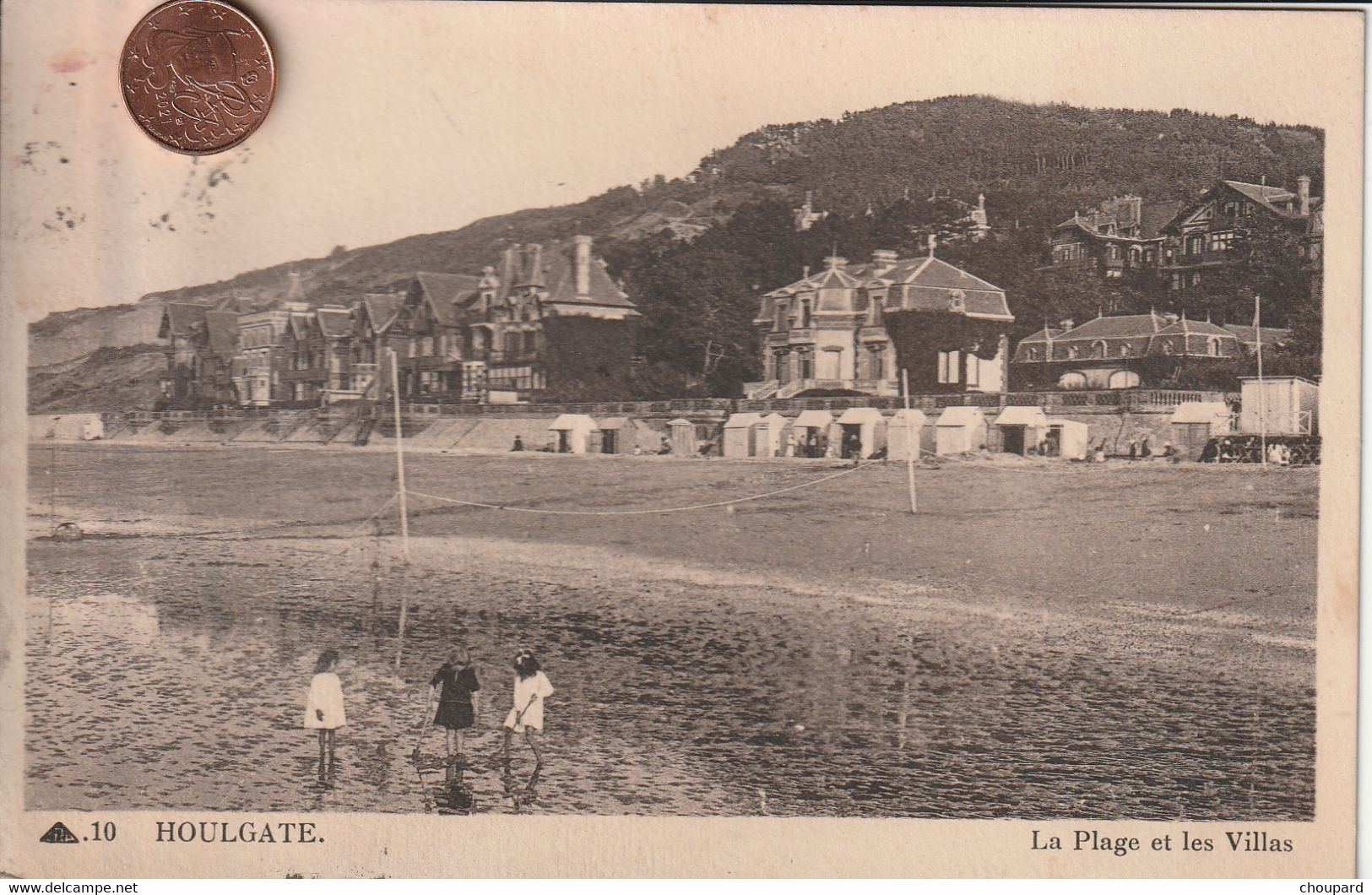 14 -  Carte Postale Ancienne De HOULGATE  La Plage Et Les Villas - Houlgate