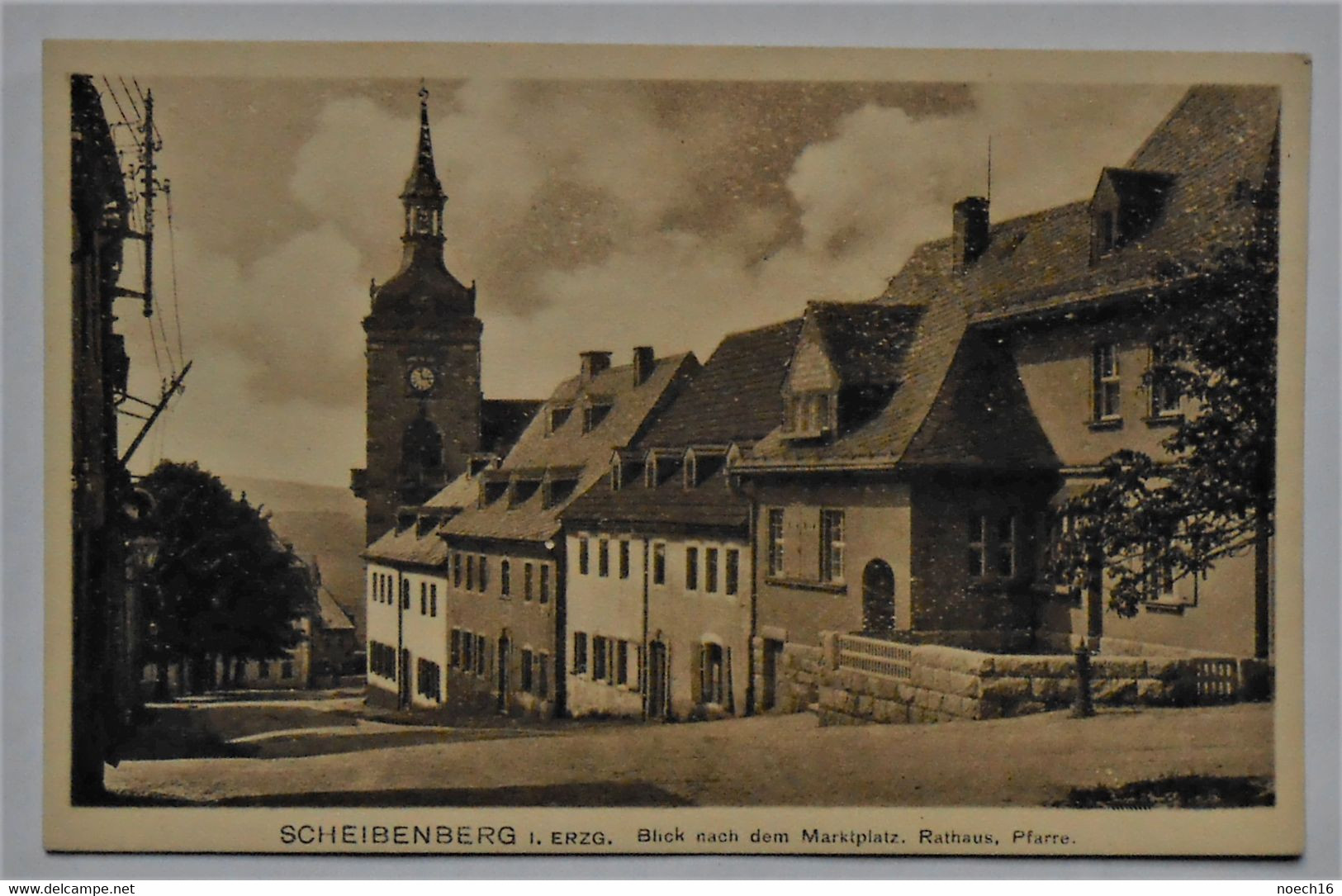 CPA Scheibenberg I. Erzg. Blick Nach Dem Marktplatz, Rathaus, Pfarre - Scheibenberg