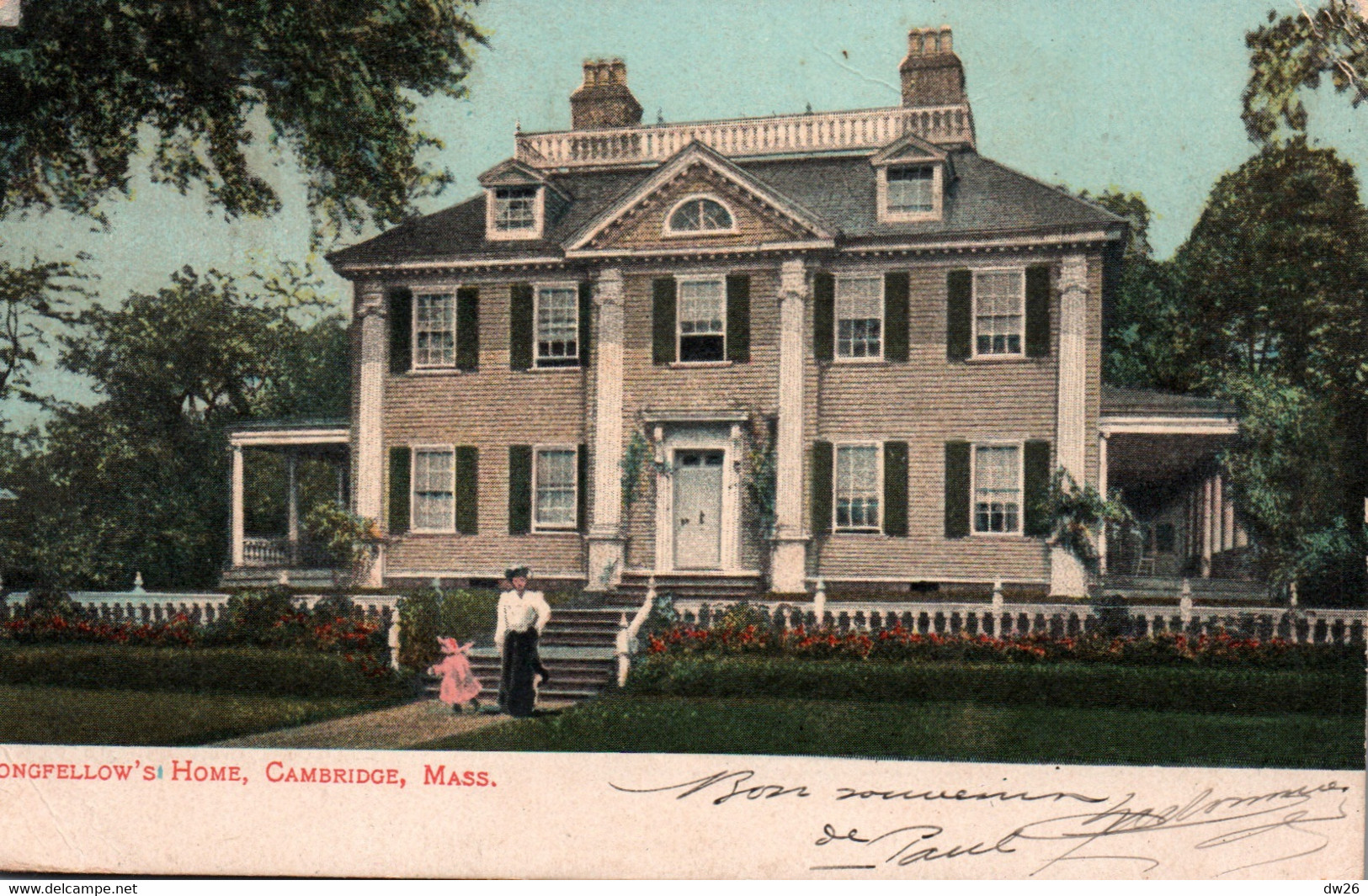 Longfellow's Home - Cambridge, MA, Mass, Massachusetts - Robbins Bros Co. - Post Card N° 570 - Autres & Non Classés