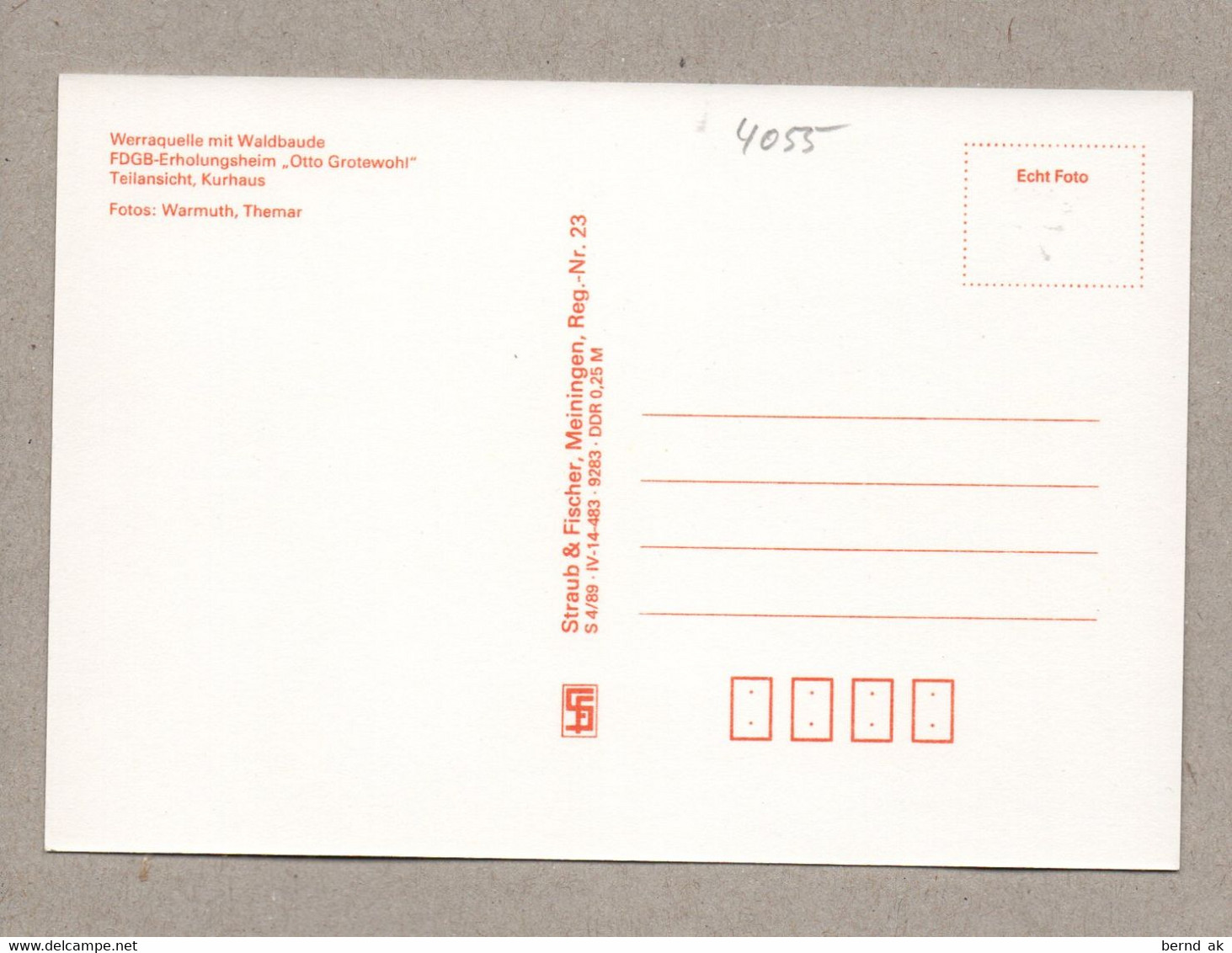 A4055} BRD - AK : Masserberg - Kurhaus, Werraquelle, Erholungsheim "Otto Grotewohl" - Masserberg