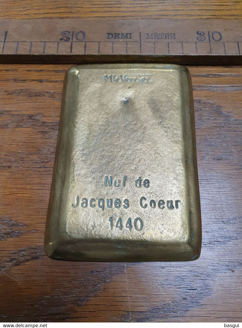 Petit Vide Poche ' Nef De Jacques Coeur 1440' Bronze Signe Le Verrier - Art Nouveau / Art Déco