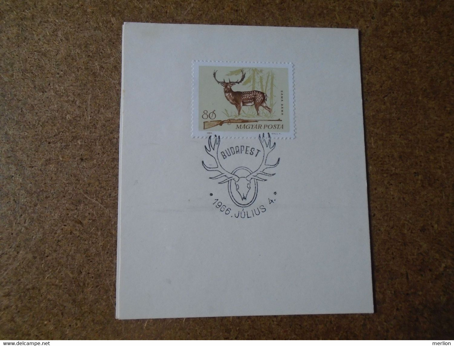 D191099  Hungary  - Commemorative Handstamp  -1966   Hunting Jagd Chasse - Deer Cerf Hirsch   Budapest - Andere & Zonder Classificatie