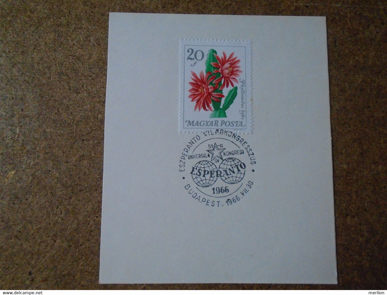 D191099  Hungary  - Commemorative Handstamp  -1966 Esperanto World Congress    Congrès Mondial D'espéranto   Budapest - Andere & Zonder Classificatie