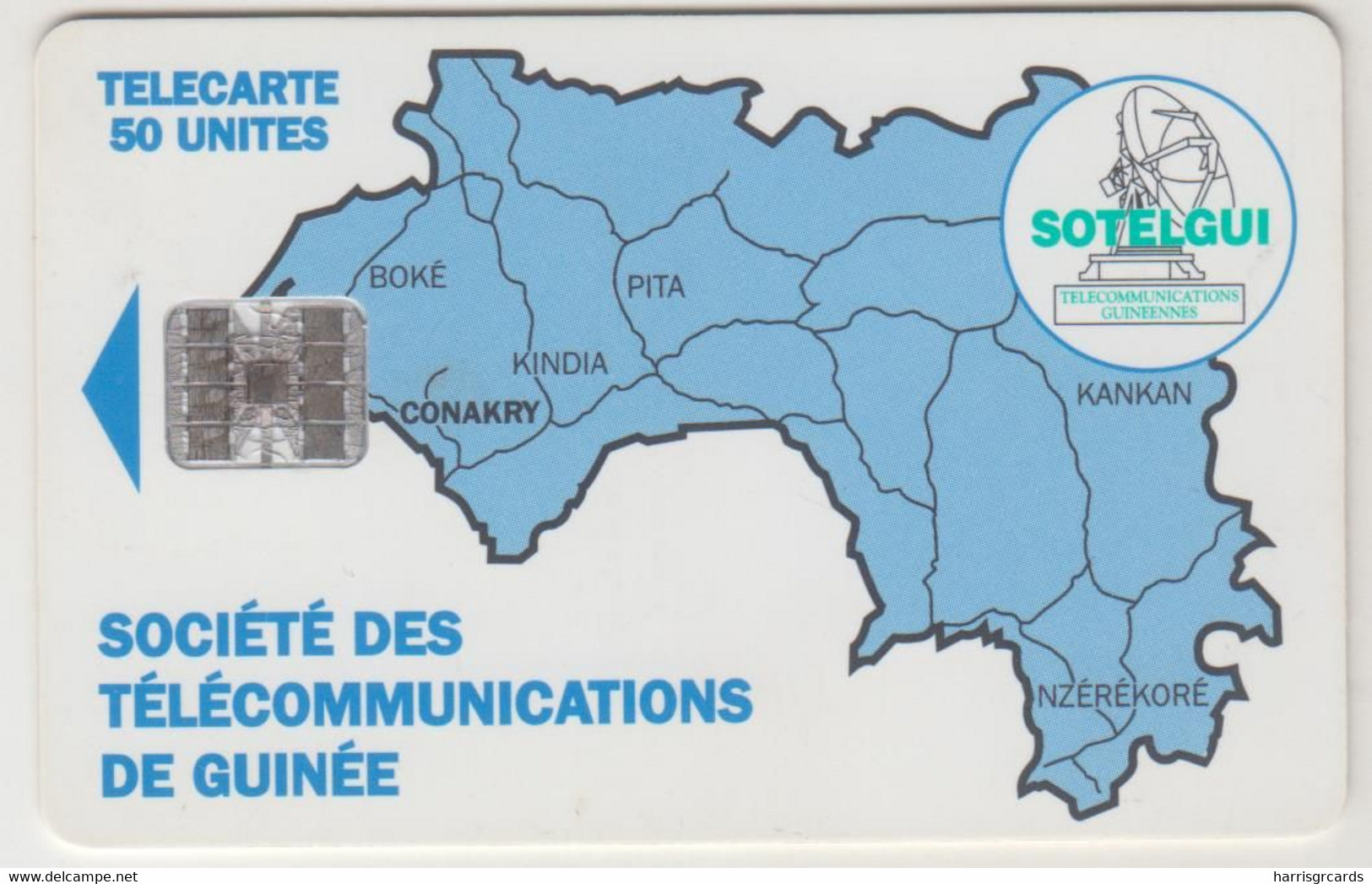 GUINEA - Map Of Guinea ,CN: C5Axxxxxx, 50 U, Used - Guinée