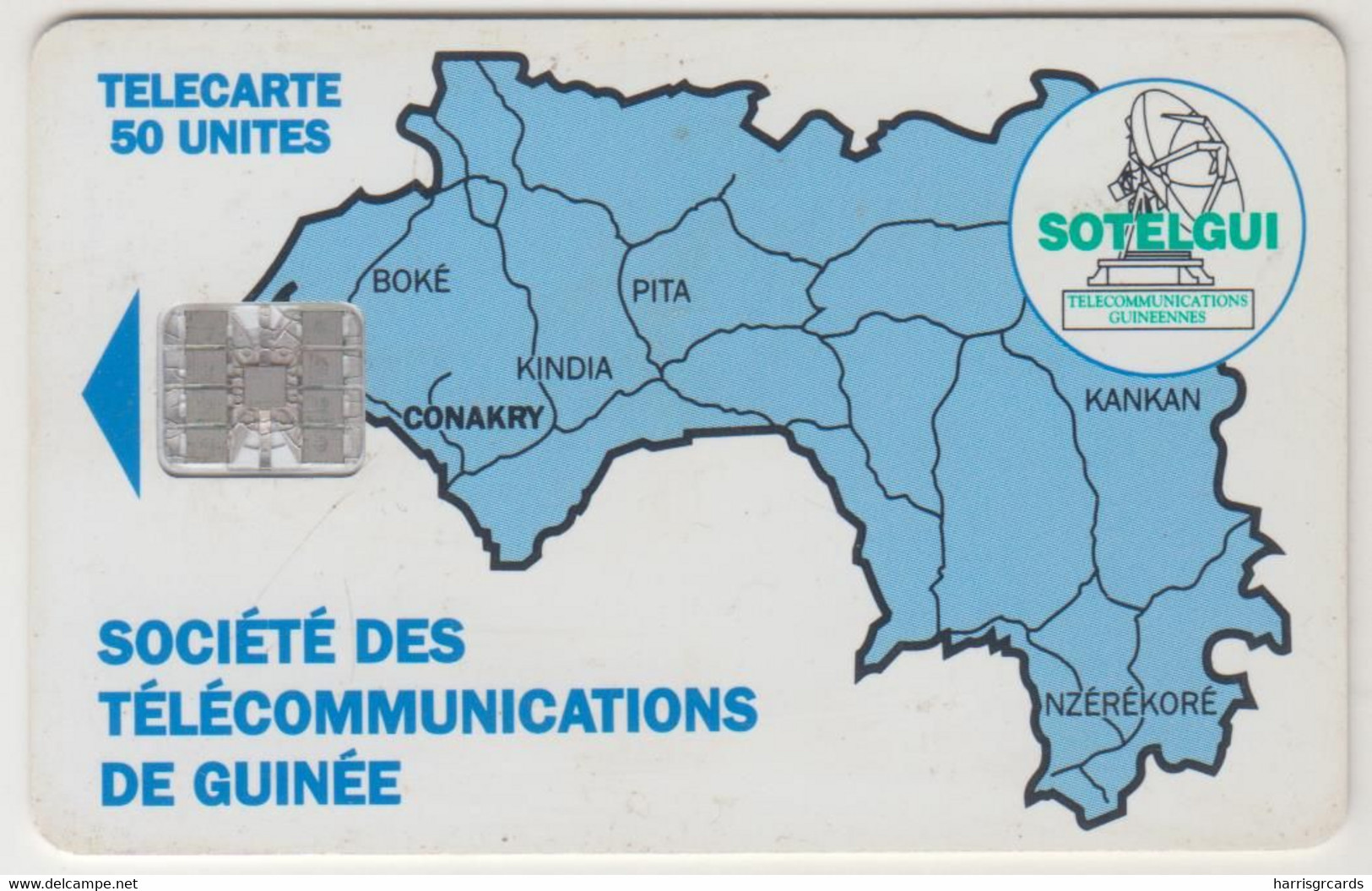 GUINEA - Map Of Guinea ,CN: C63xxxxxx, 50 U, Used - Guinee