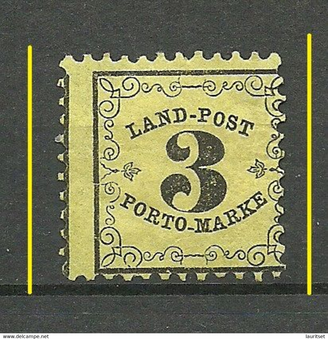 Altdeutschland BADEN 1862 Porto Landpost-Portomarke Michel 2 * Perforation Variety Zähnungsabart - Nuovi