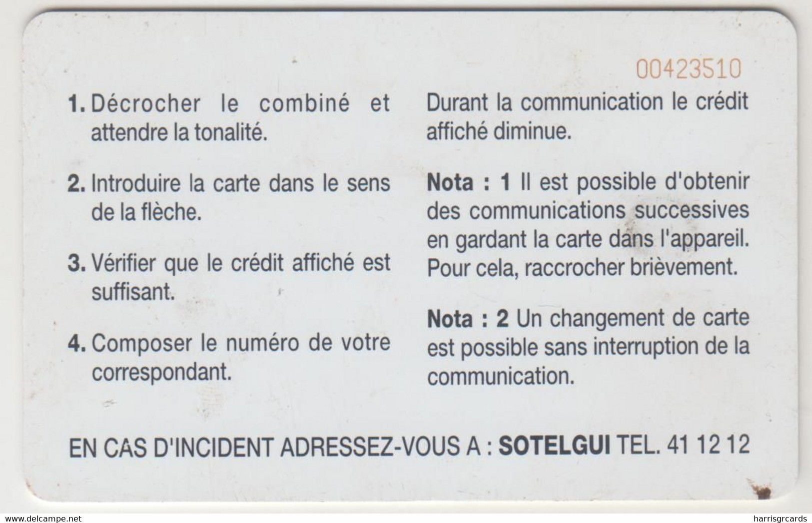 GUINEA - Map Of Guinea ,CN:Red Control Number At Top Right: 8 Digits,  50 U, Used - Guinee