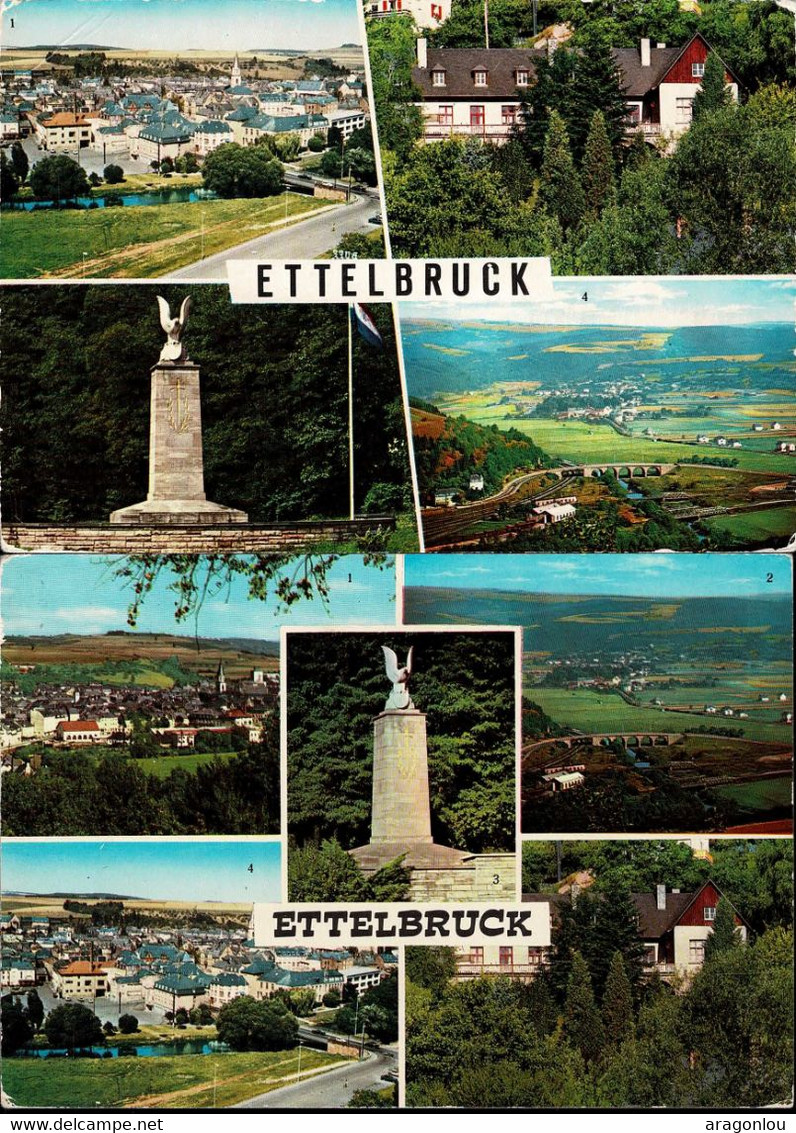 Luxembourg Luxemburg  2 Cartes Postales Ettelbruck Monument Général Patton, Différentes Vues - Ettelbrück