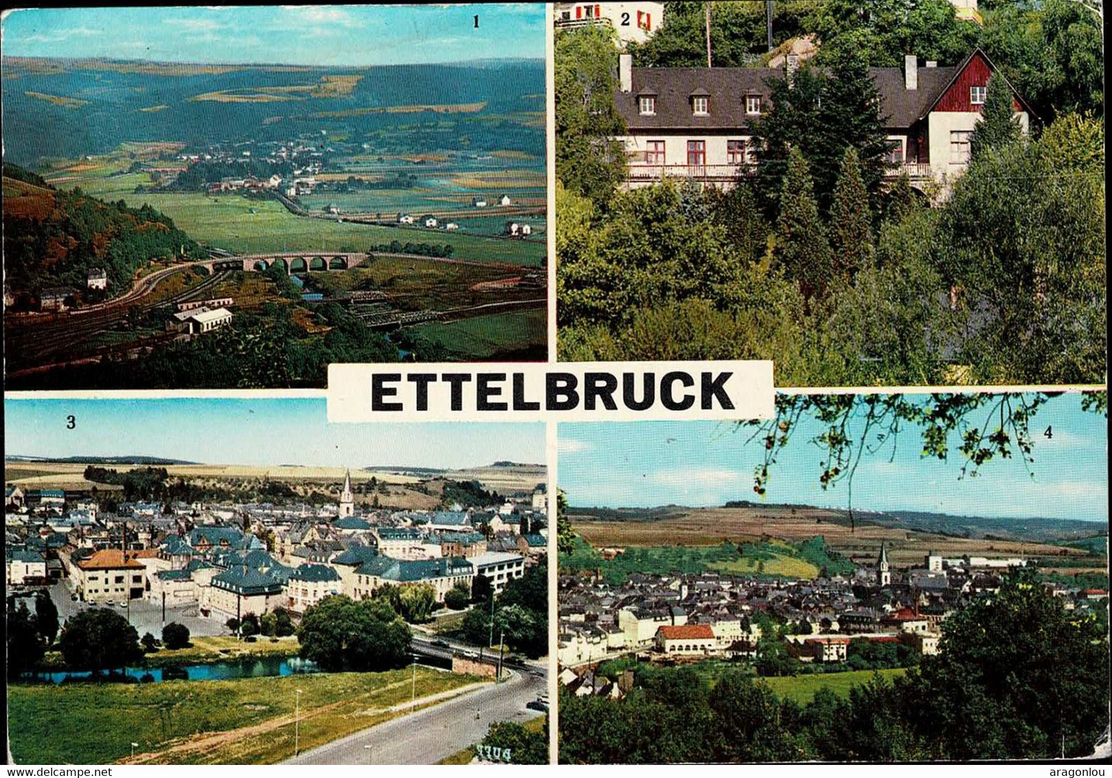 Luxembourg Luxemburg   Carte Postale Ettelbruck Pont De La Sûre,Auberge De Jeunesse,2 Vues Panoramiques - Ettelbrück