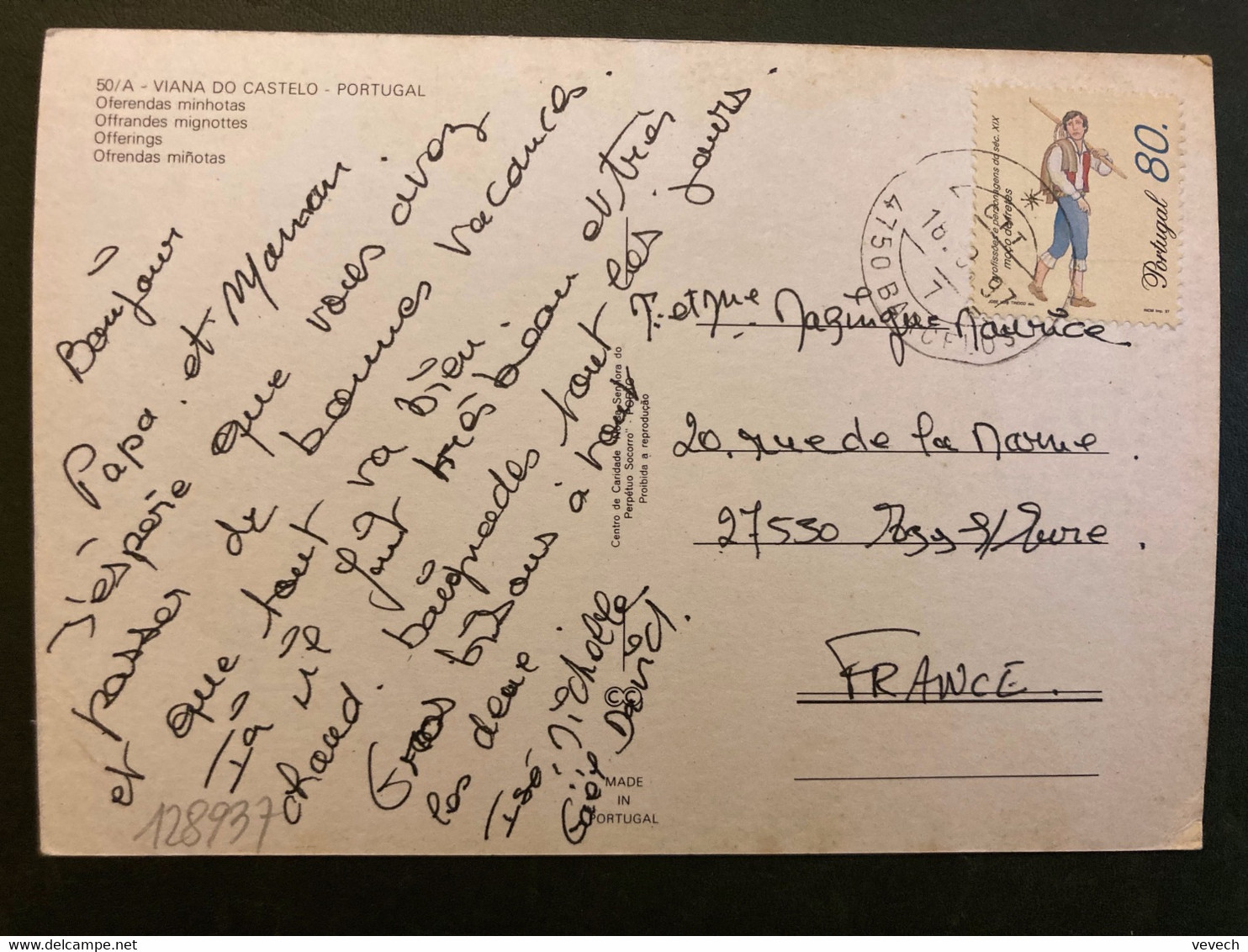 CP Pour La FRANCE TP MACO DE FRETES 80 OBL.18-8 97 BARCELOS - Briefe U. Dokumente