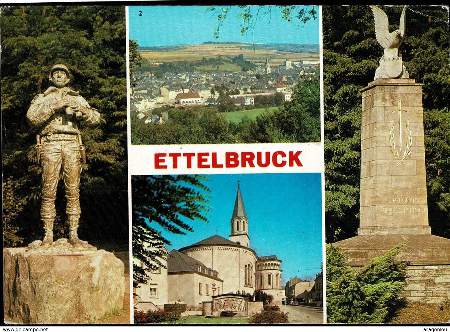 Luxembourg Luxemburg  Carte Postale Ettelbruck, Statue & Monument Général Patton, Eglise St.Sébastien, Vue Panoramique - Ettelbrück