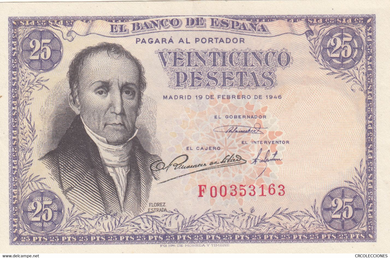 CRBS0465 BILLETE ESPAÑA 25 PESETAS 1946 EBC - 25 Peseten