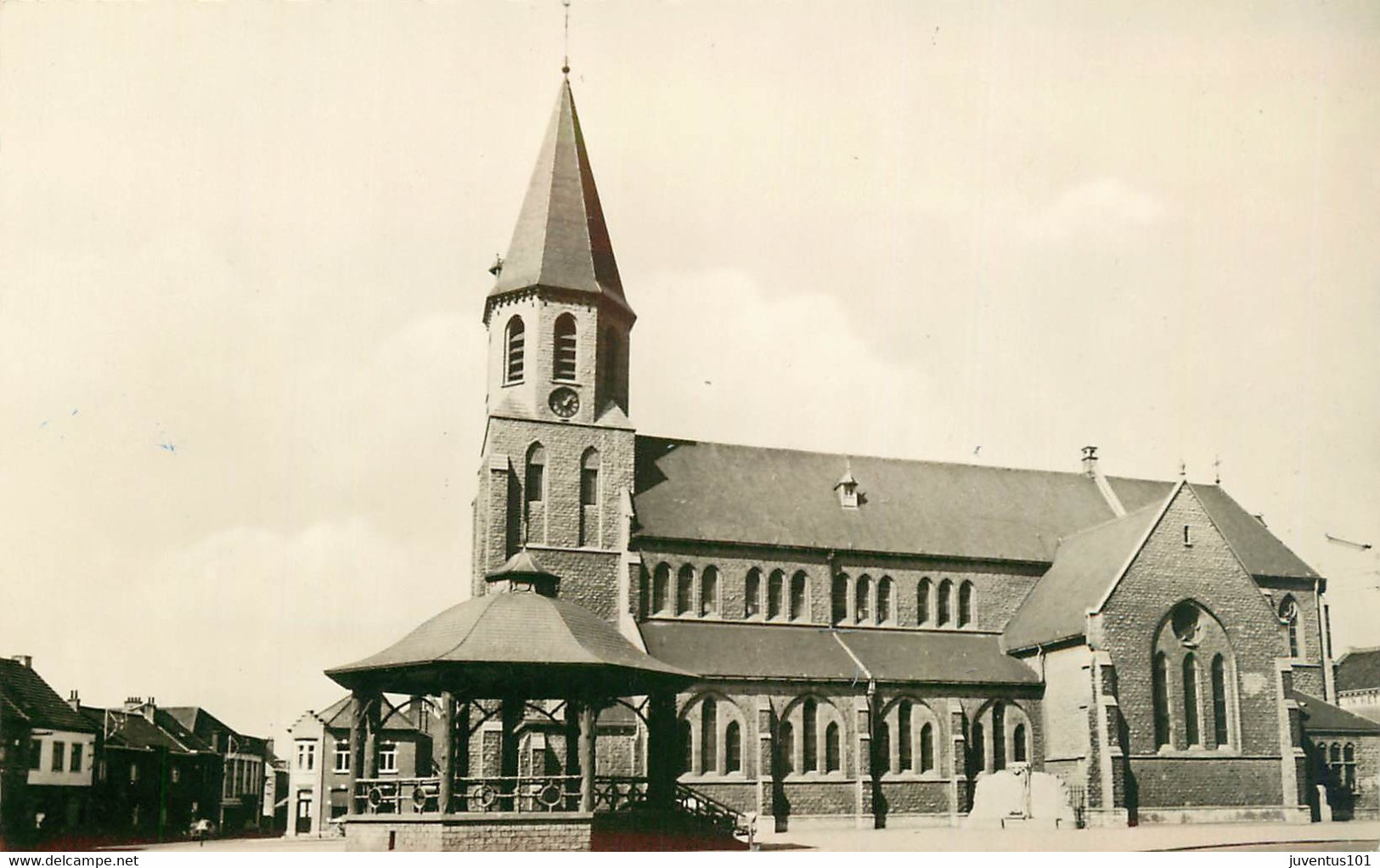 CPSM Boortmeerbeek-Kerk En Kiosk-Timbre      L1831 - Boortmeerbeek