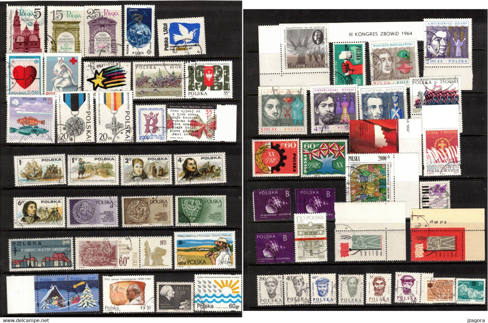 POLAND POLEN POLOGNE COLLECTION 59 USED STAMPS MOSTLY WITH GUM - Collections