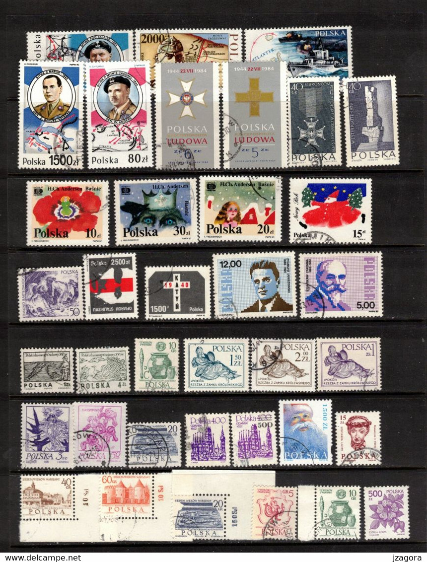 POLAND POLEN POLOGNE COLLECTION 73 USED STAMPS MOSTLY WITH GUM - Collections