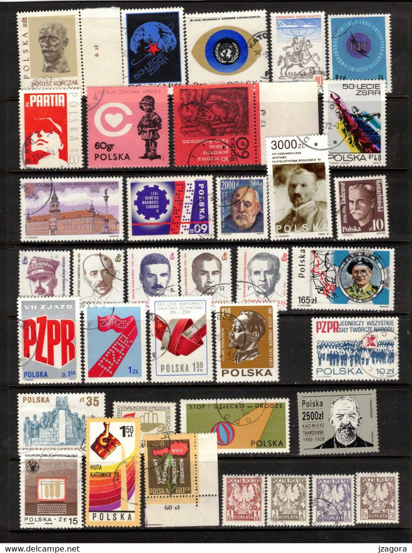 POLAND POLEN POLOGNE COLLECTION 73 USED STAMPS MOSTLY WITH GUM - Collections
