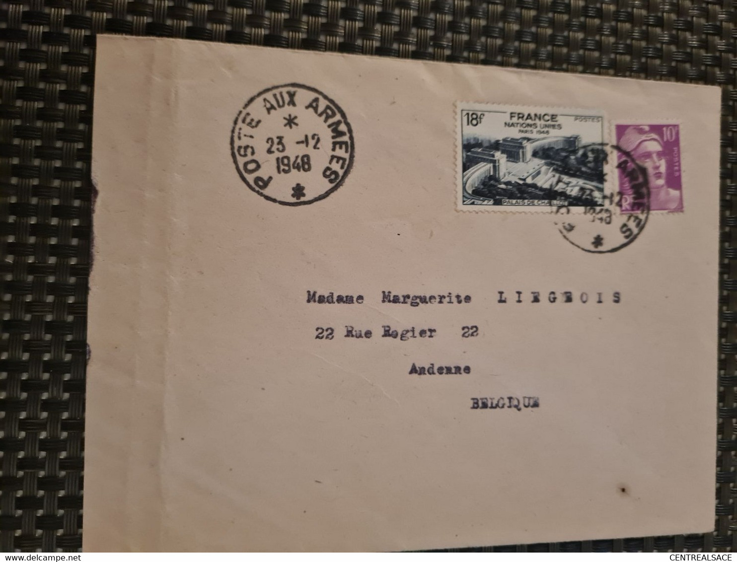 LETTRE  Poste Aux Armées 1948 Pour La Belgique S.P. 50 095 BPM  510 PAR BCMC PARIS - Sonstige & Ohne Zuordnung
