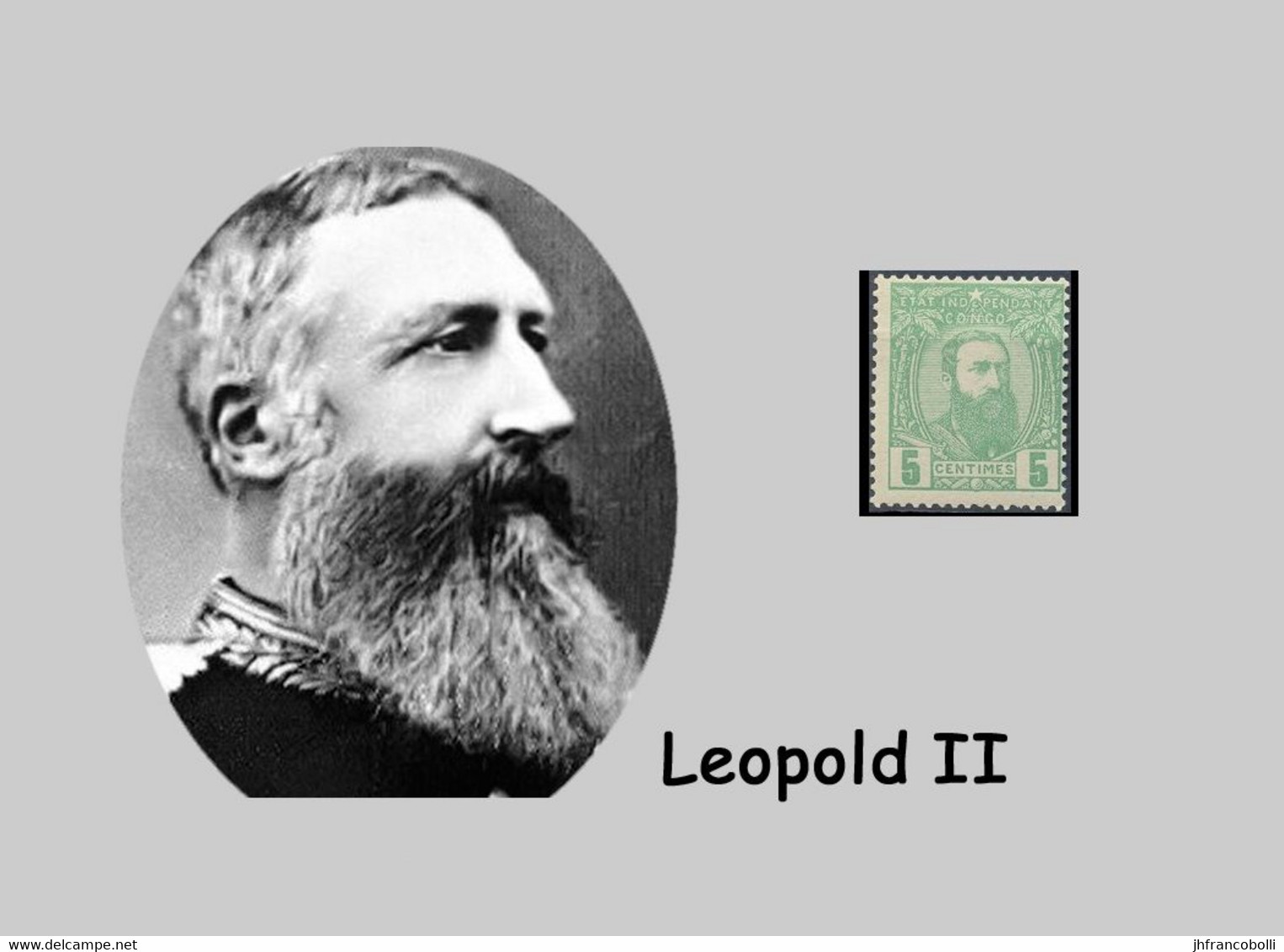 1887 * CONGO FREE STATE / ETAT UCONGO = COB 006 MNH LEOPOLD II PHOTO CARD (12.8 X 9.3 Mm) WITH 1 MH STAMP - 1884-1894