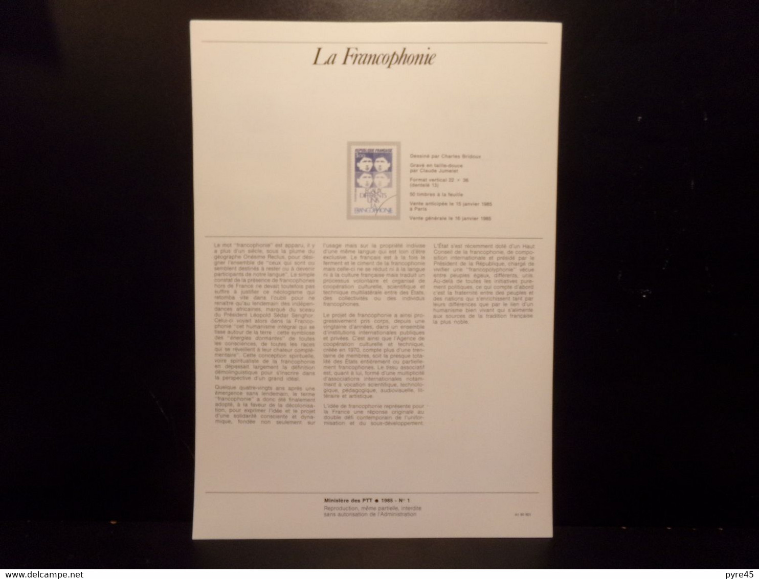 Collection Philatélique Des PTT De France, 1985 - Sonstige & Ohne Zuordnung