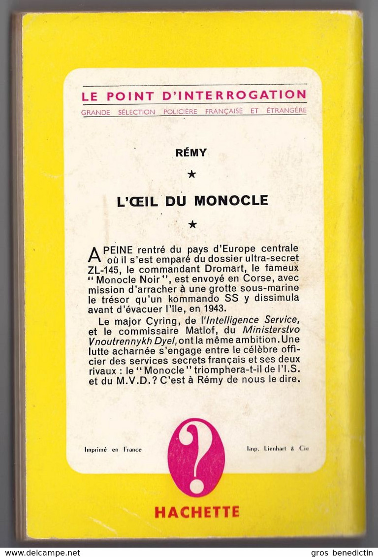 Hachette - Collection Point D'Interrogation - Rémy - "L'oeil Du Monocle" - 1962 - Hachette - Point D'Interrogation