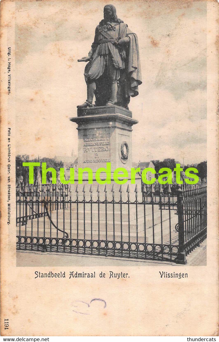 CPA STANDBEELD ADMIRAAL DE RUYTER VLISSINGEN - Vlissingen