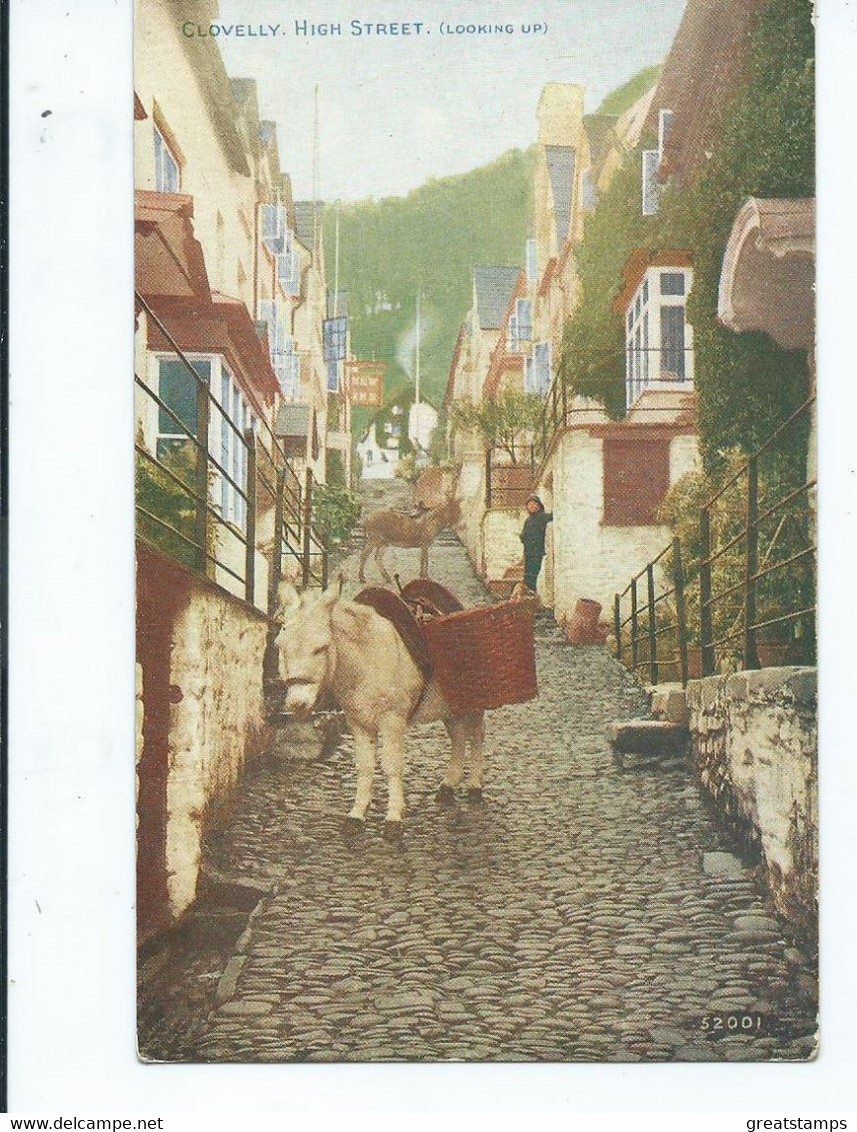 Devon Postcard  Clovelley High Street Looking Up Celesque Unused - Clovelly