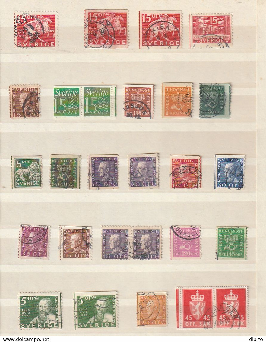 Suède. 20 Timbres Oblitérés. Piquage à Cheval. Variétés De Découpage. Etat Moyen. Très Peu De Charnières. - Fehldrucke