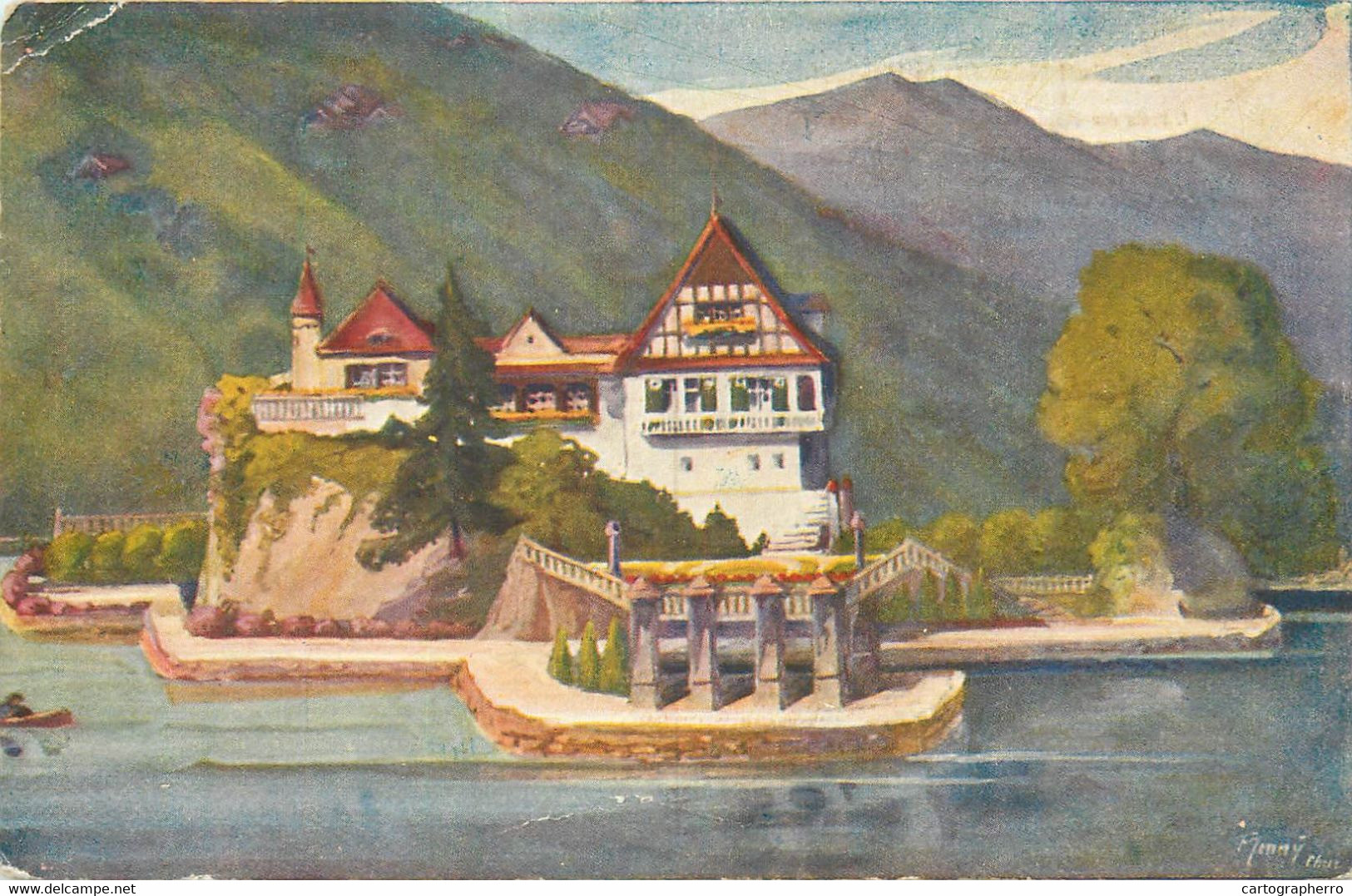 Europe Switzerland Zurich USTER Vierwaldstattersee Vitznau Chalet "Schlossli Hofenfels" 1916  Postcard - Uster