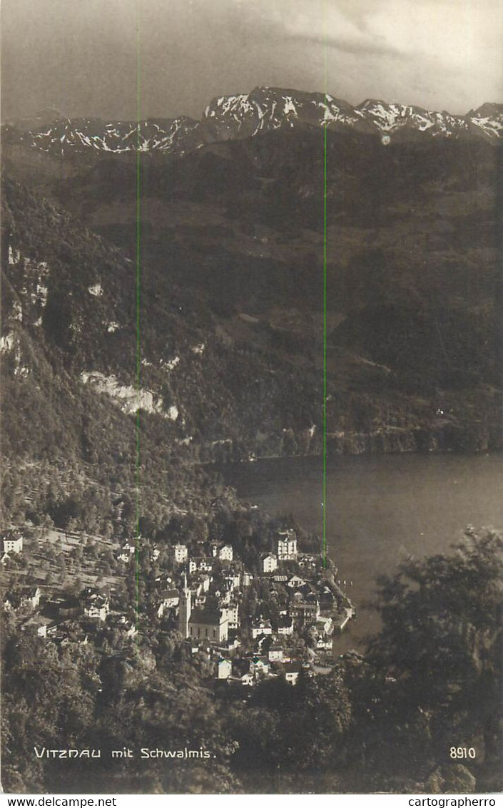 Europe Switzerland Zurich USTER Vierwaldstattersee Vitznau Mit Schwalmis Aerial 1926 Postcard - Uster