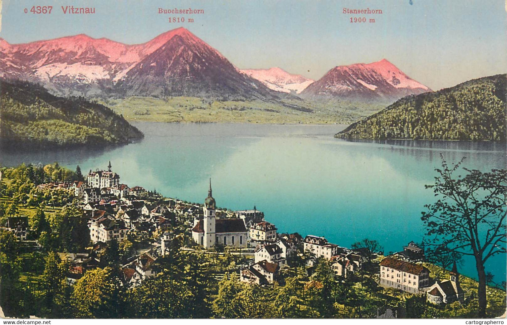 Europe Switzerland Zurich USTER Vierwaldstattersee Vitznau And Snow Mountains Postcard - Uster