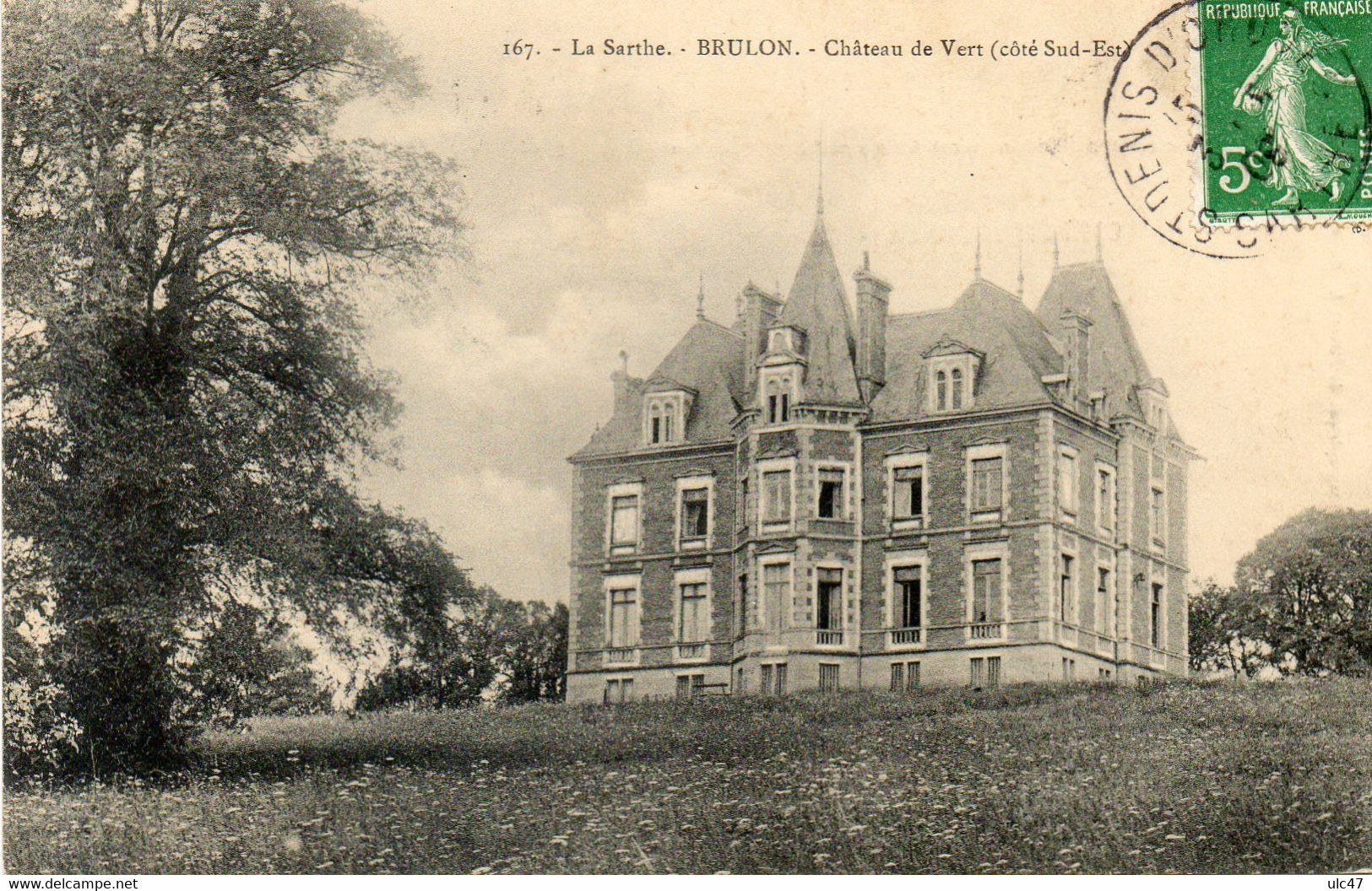 - 72 - BRULON (Sarthe) - Château De Vert (côté Sud-Est) - Scan Verso - - Brulon