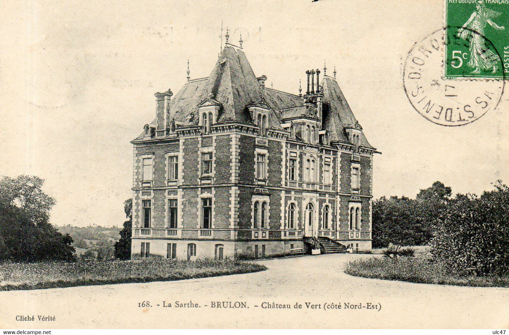 - 72 - BRULON (Sarthe) - Château De Vert (côté Nord-Est) - Cliché: Vérité - Scan Verso - - Brulon