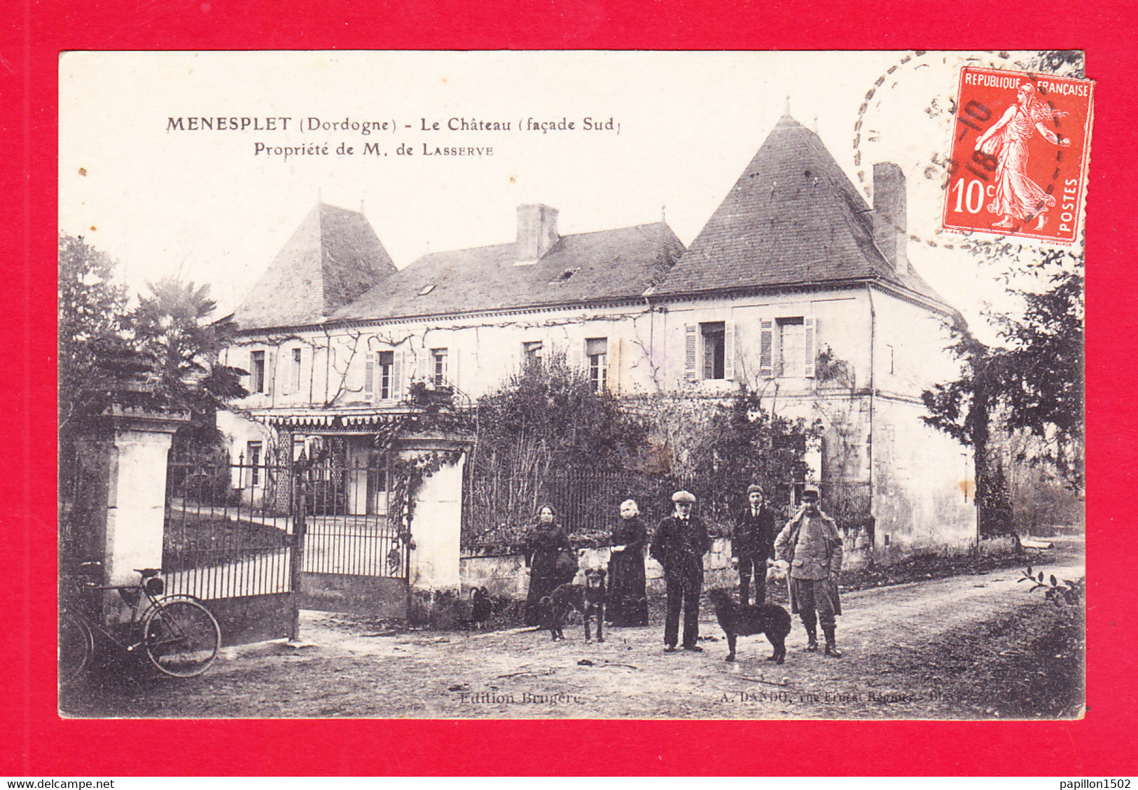 F-24-Menesplet-01Ph103  Le Château, Façade Sud, Propriété De M. De Lasserve, Animation, Cpa BE - Autres & Non Classés