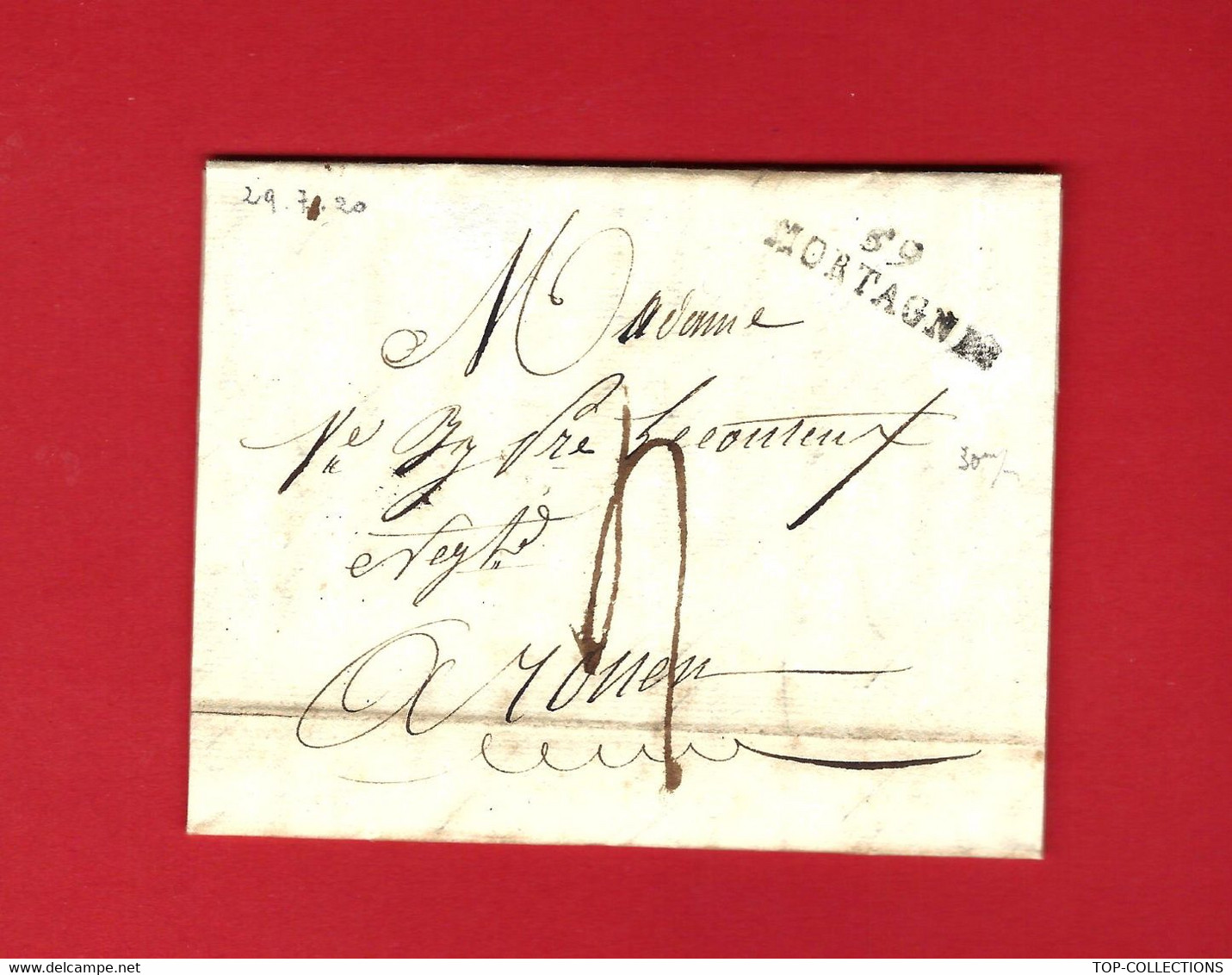 1820 De Mortagne (Orne)  Marque Postale 59 MORTAGNE  LETTRE Par Cohu Père & Boucher Négociants => Le Couteulx Rouen V.HI - 1800 – 1899