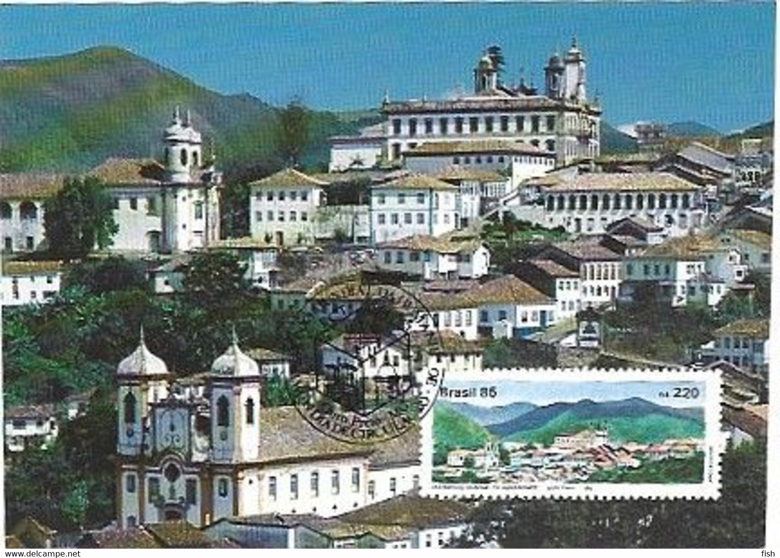 Brazil &  Maximum Card, Ouro Preto, Patrimônio Mundial Da Humanidade, Vista Parcial, Bairro António Dias  1985  (13) - Maximumkaarten