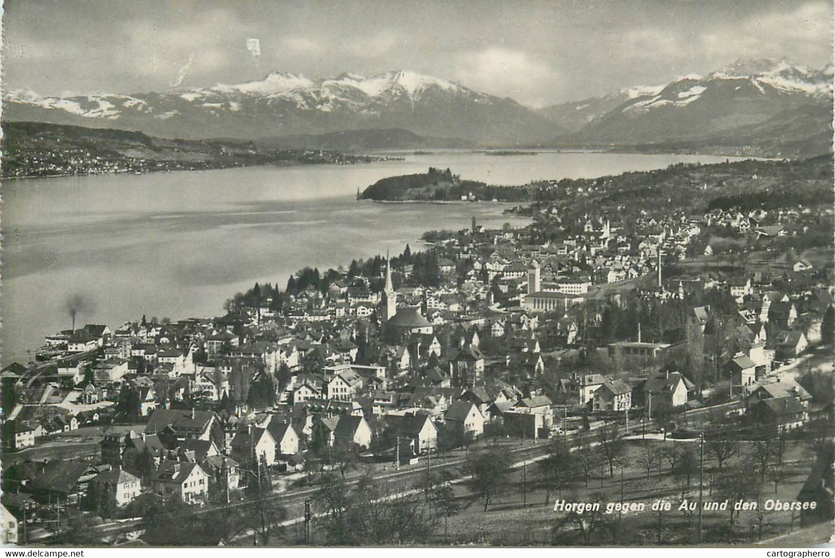 Europe Switzerland Zurich HORGEN Gegen Die Au Und Den Obersee Postcard - Horgen