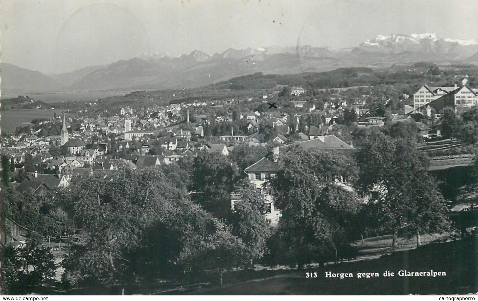 Europe Switzerland Zurich HORGEN Gegen Die Glarneralpen 1944 Postcard - Horgen