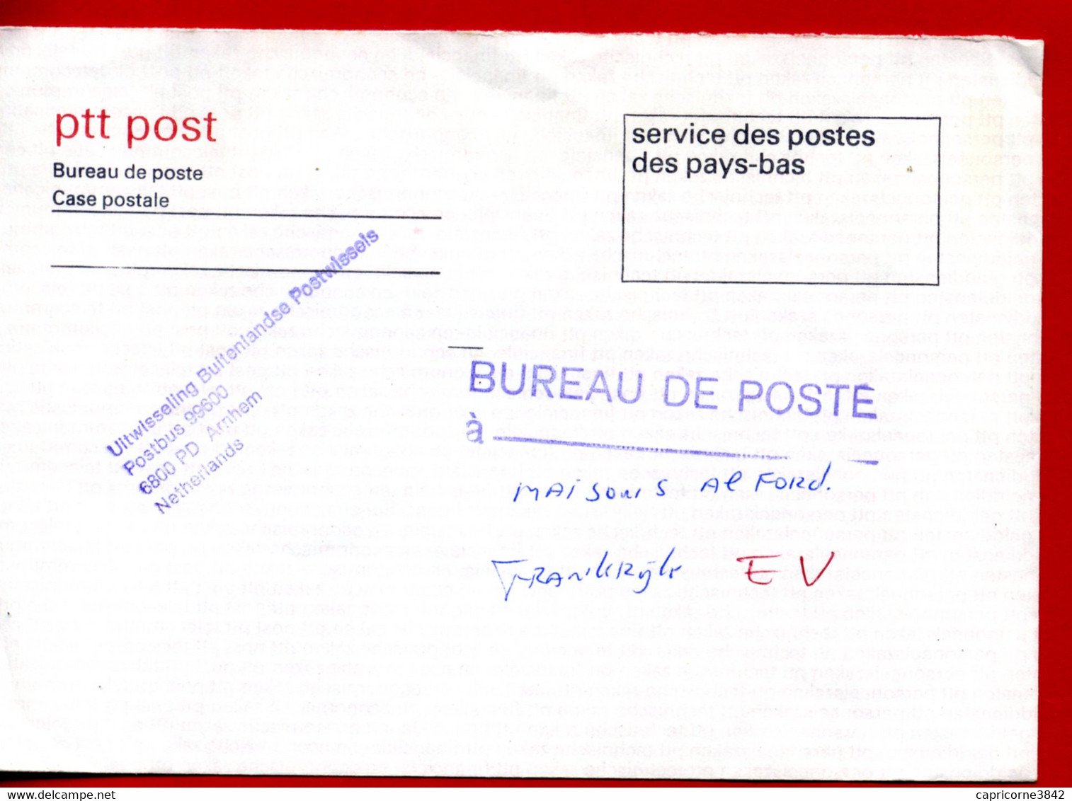 Lettre Des Pays Bas Pour La France - Cachet De Arnhem Et Du SERVICE DES POSTES DES PAYS BAS - Marcophilie