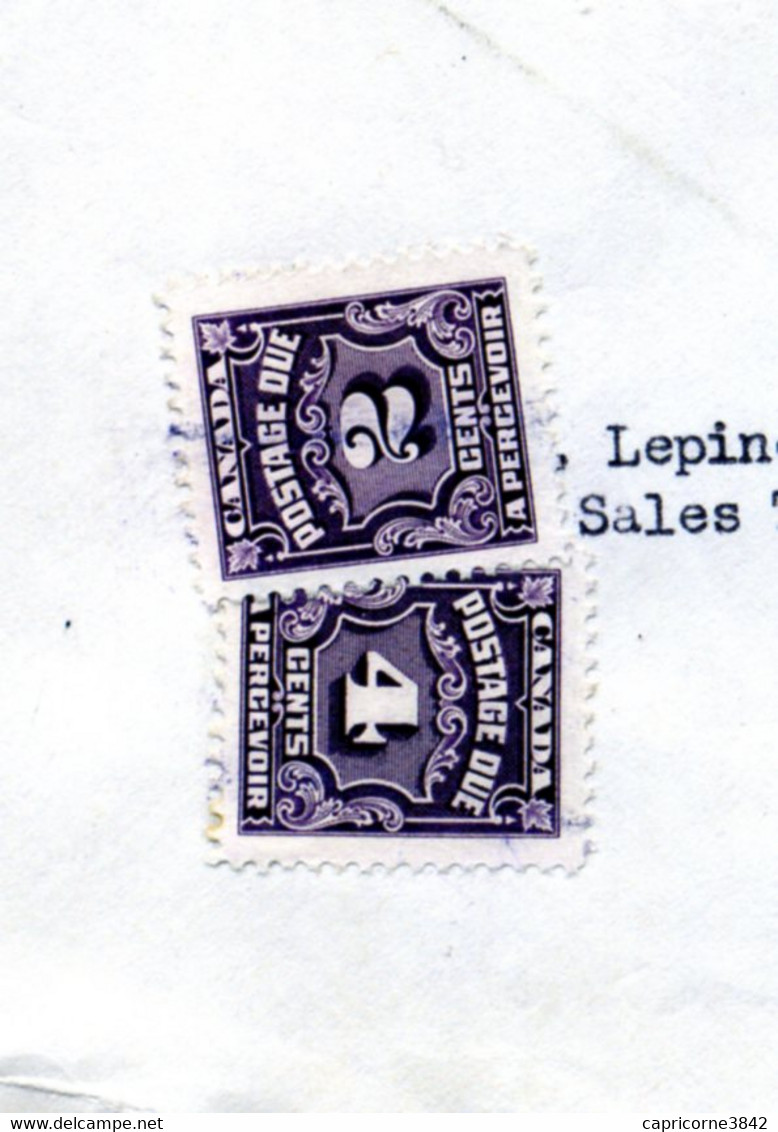 1955 - Lettre  De Montréal Pour Montréal - Taxée 6 Cent Tp N° 15 Et 17 -  Devant D'enveloppe - Only Front Of Envelope - Briefe U. Dokumente