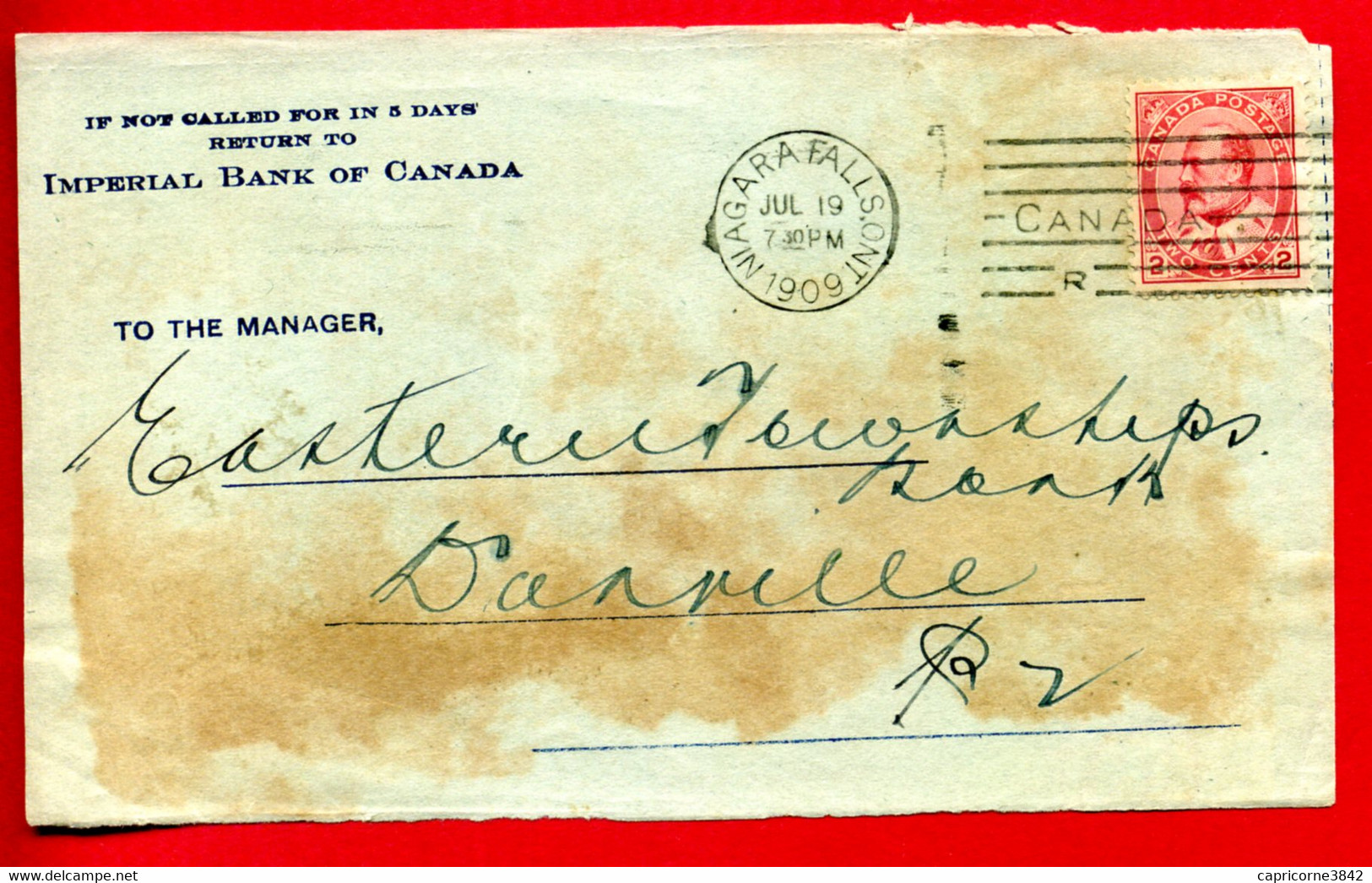 1909 - Lettre De NIAGARA FALLS Pour DANVILLE - Tp Edouaard VII N° 79 - Devant D'enveloppe - Only Front Of Envelope - Cartas & Documentos