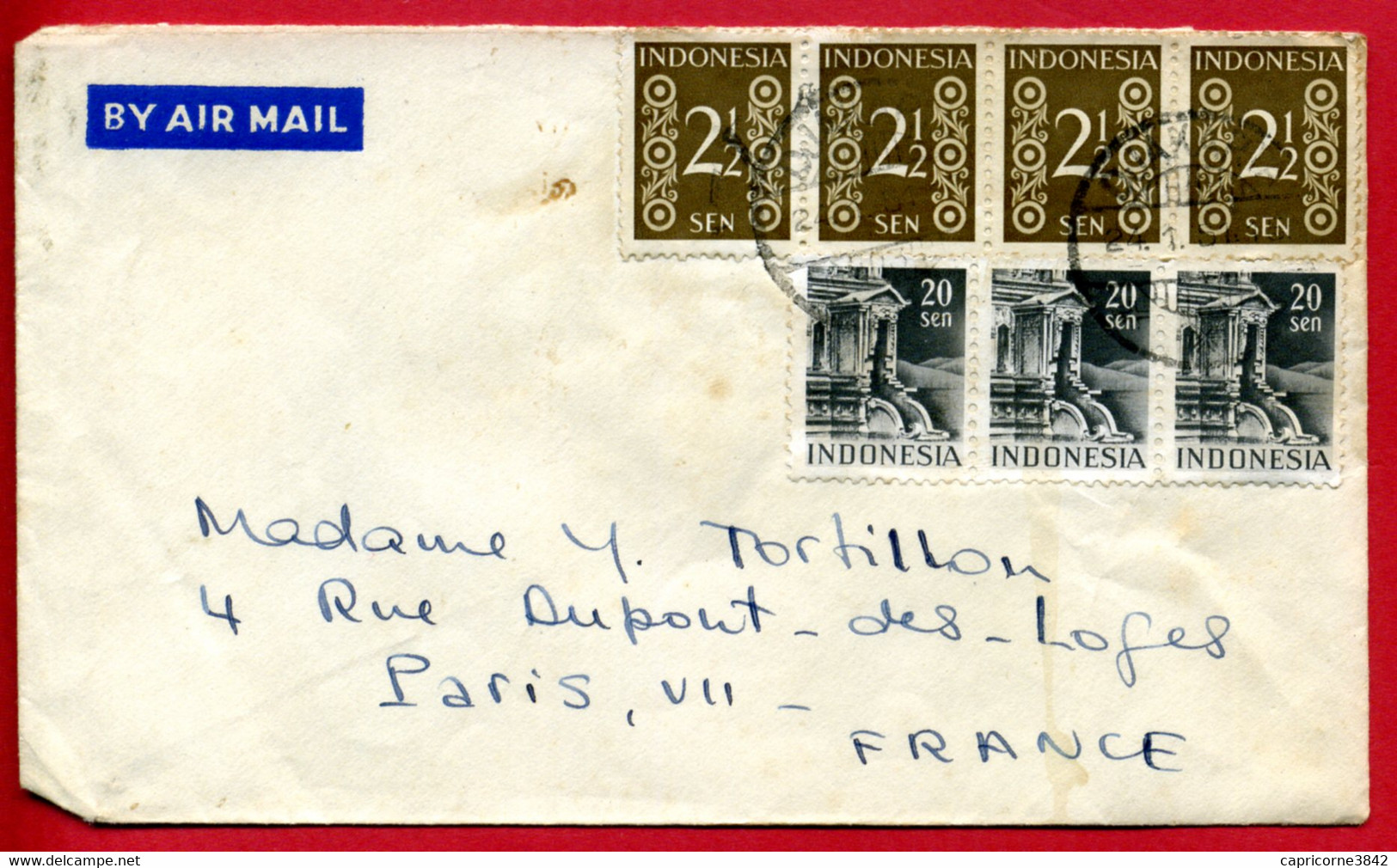 Lettre Des Indes Néerlandaises Pour Paris - Tp Yt N° 345 + 353 - Niederländisch-Indien