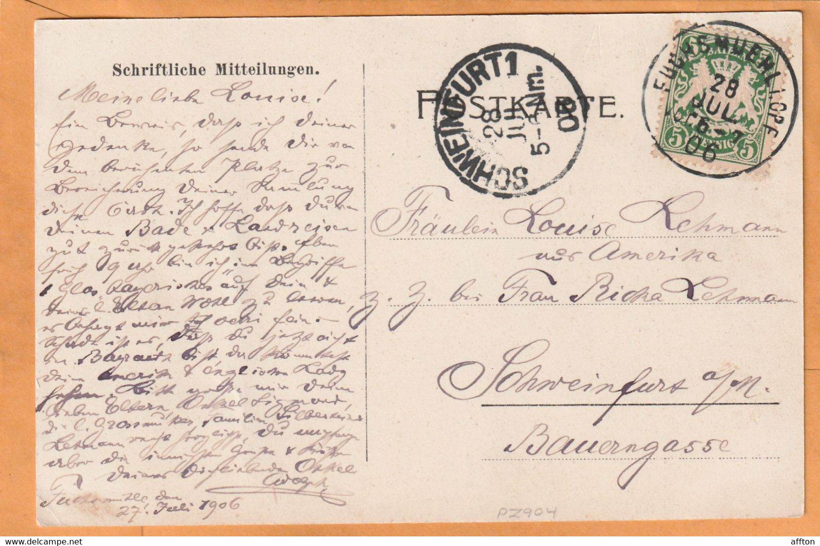 Gruss Aus Fuchsmuhl Germany 1906 Postcard - Tirschenreuth